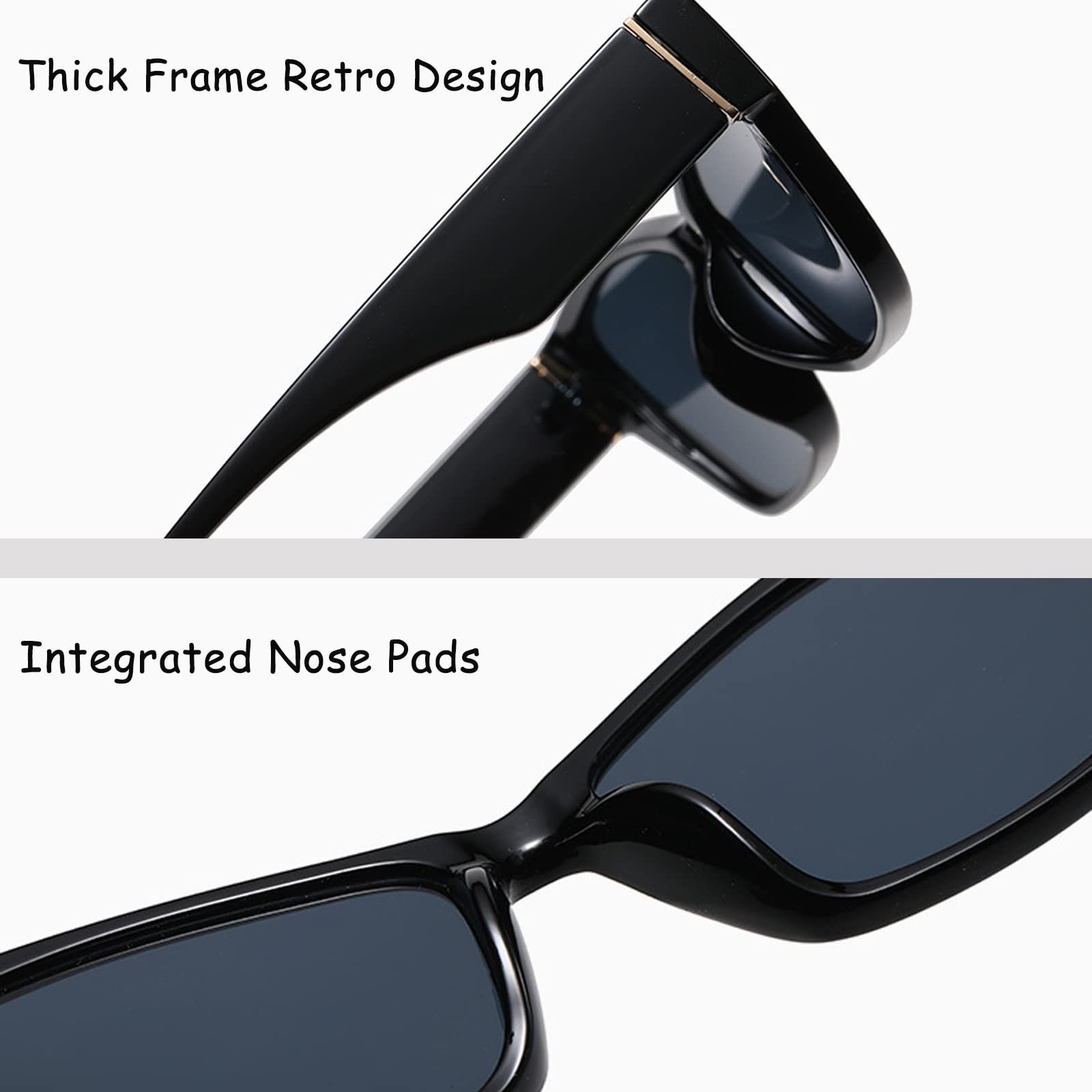 Сонцезахисні окуляри E & R Elegant Rabbit, 2 шт, біфокальні, для читання, оправа товста, котяче око, чорний і черепаховий, фото №5