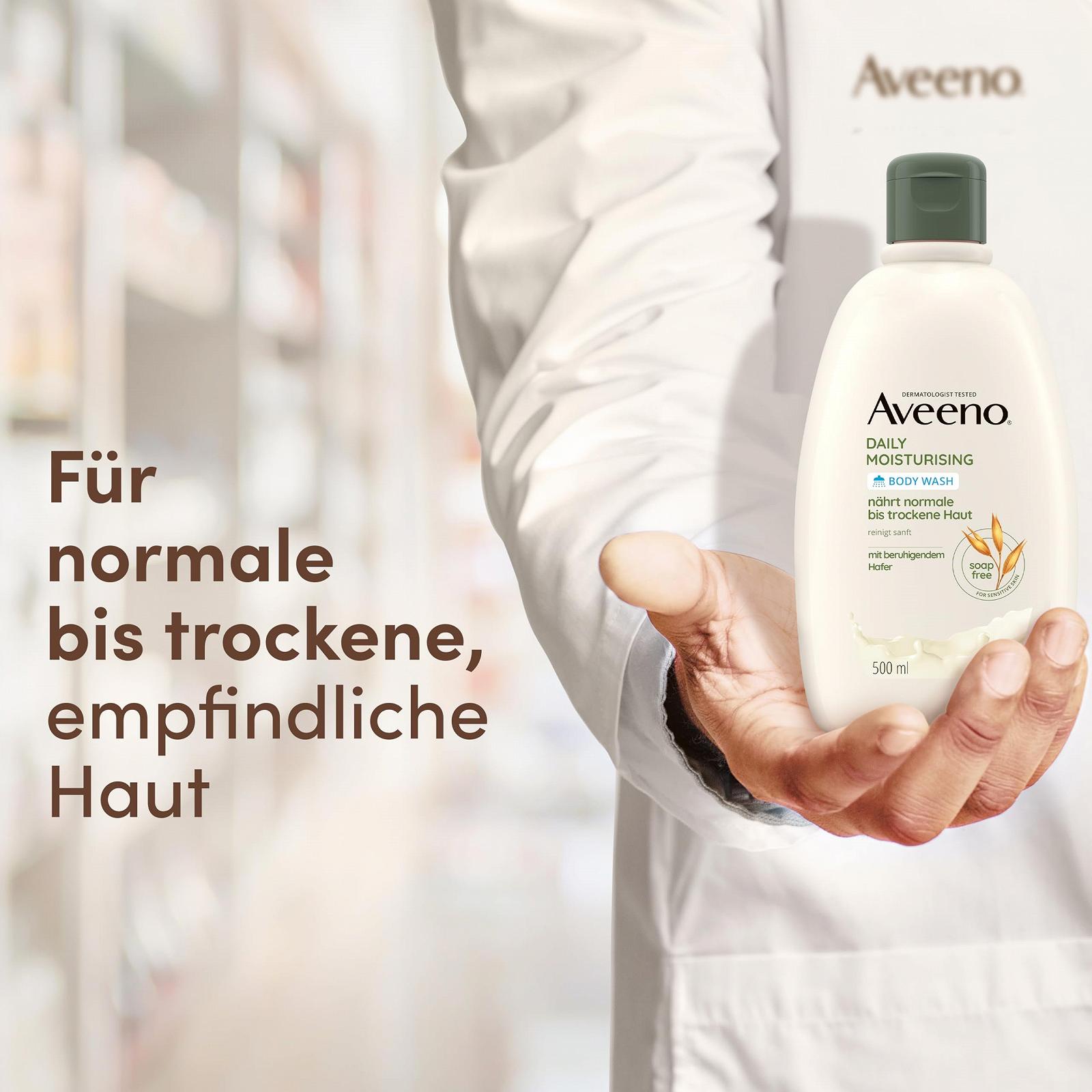 Гель для душу Aveeno Daily Moisturising Vegan без вмісту мила з вівсом для нормальної та сухої чутливої шкіри 500 мл, фото №6