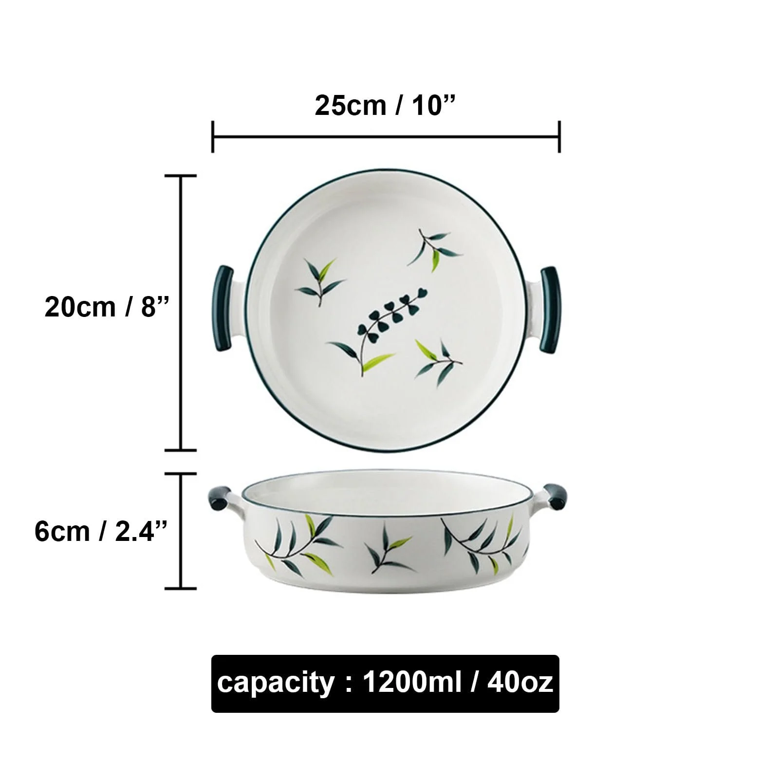 Форма для запекания керамическая круглая Vintage 1134 г, фото №3
