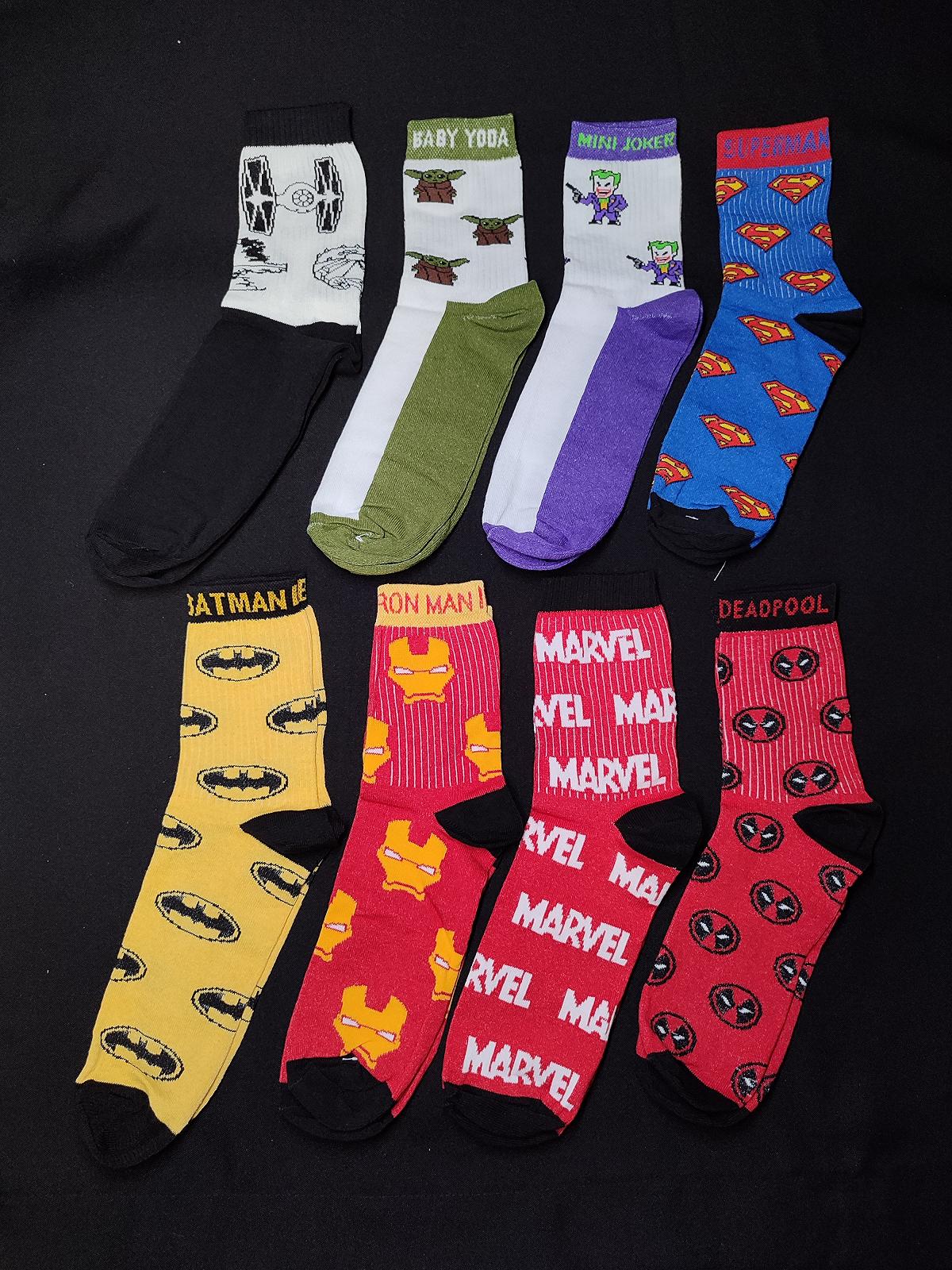 Бокс шкарпеток приколів із принтами «Супергерої» 8 шт, фото №1