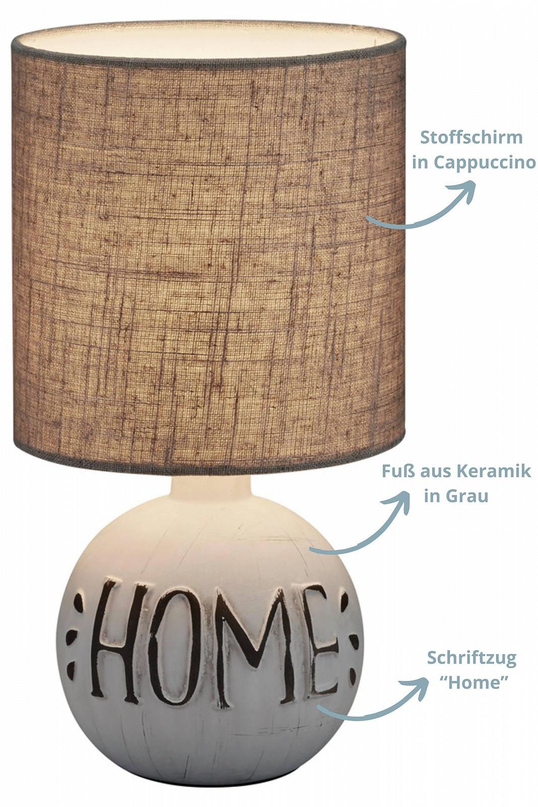 Настільна лампа Lightling Elias Ceramic Base "Home" Fabric Shade E14 40 Вт 31 см Grey, фото №4