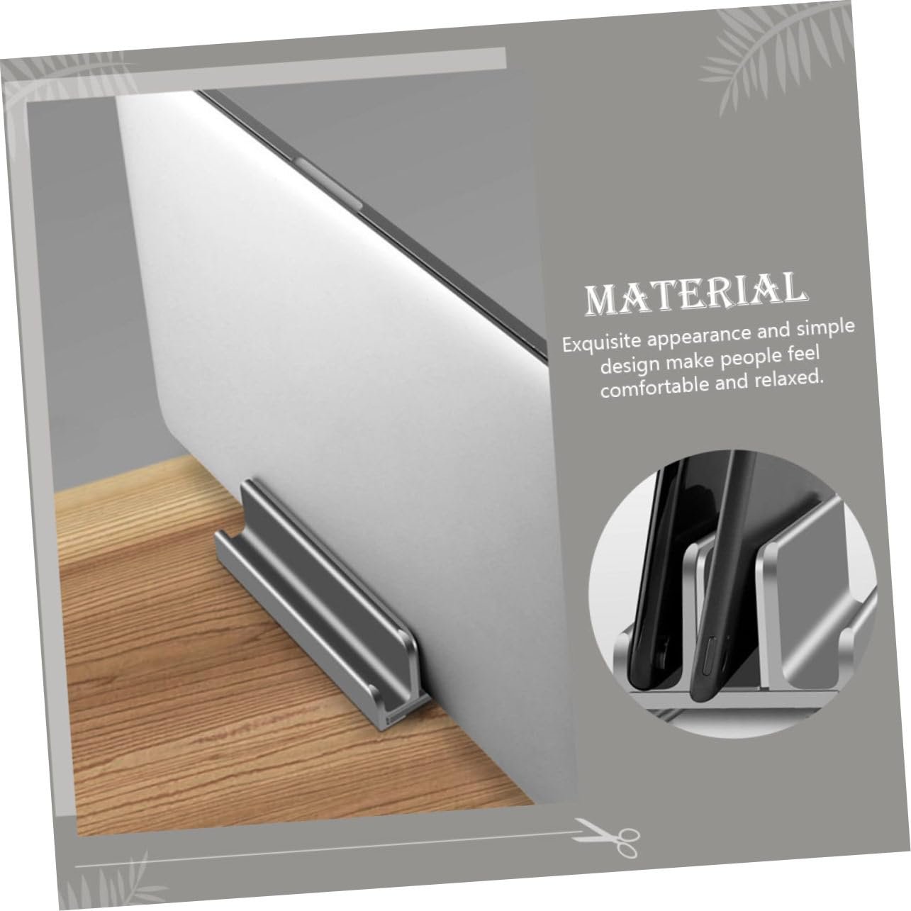 Регульована підставка для ноутбука Veemoon з вертикальним тримачем, ергономічна, компактна, сумісна з більшістю ноутбуків і планшетів, міцна, фото №7