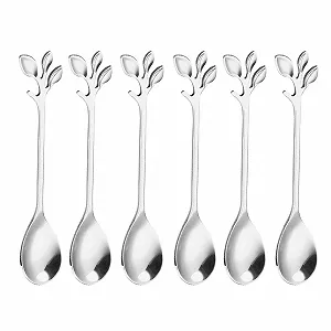 Ложка из нержавеющей стали для чая, кофе, мороженого, торта и десерта маленькая блестящая и хорошо отполированная ложка (Серебряная) - Фото 1