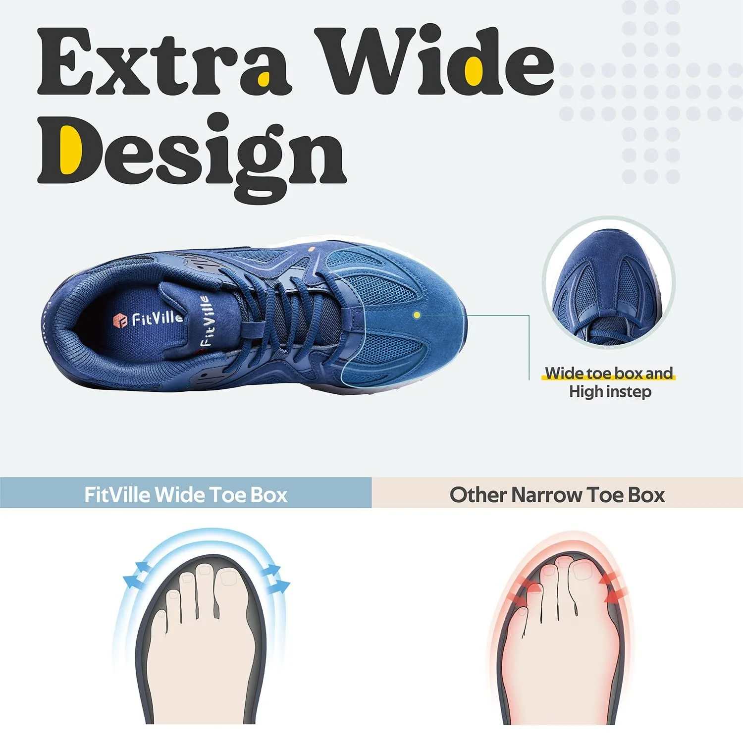 Кросівки FitVille Спортивні Надширокі Чоловічі для бігу, фото №2