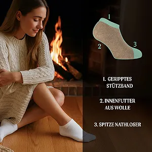 Шерстяные носки из мериноса CALZITALY, 2/4 пары, Термоноски, Короткие носки с подкладкой, Зимние носки со стелькой, Сделано в Италии synthetic.ua - Фото 1