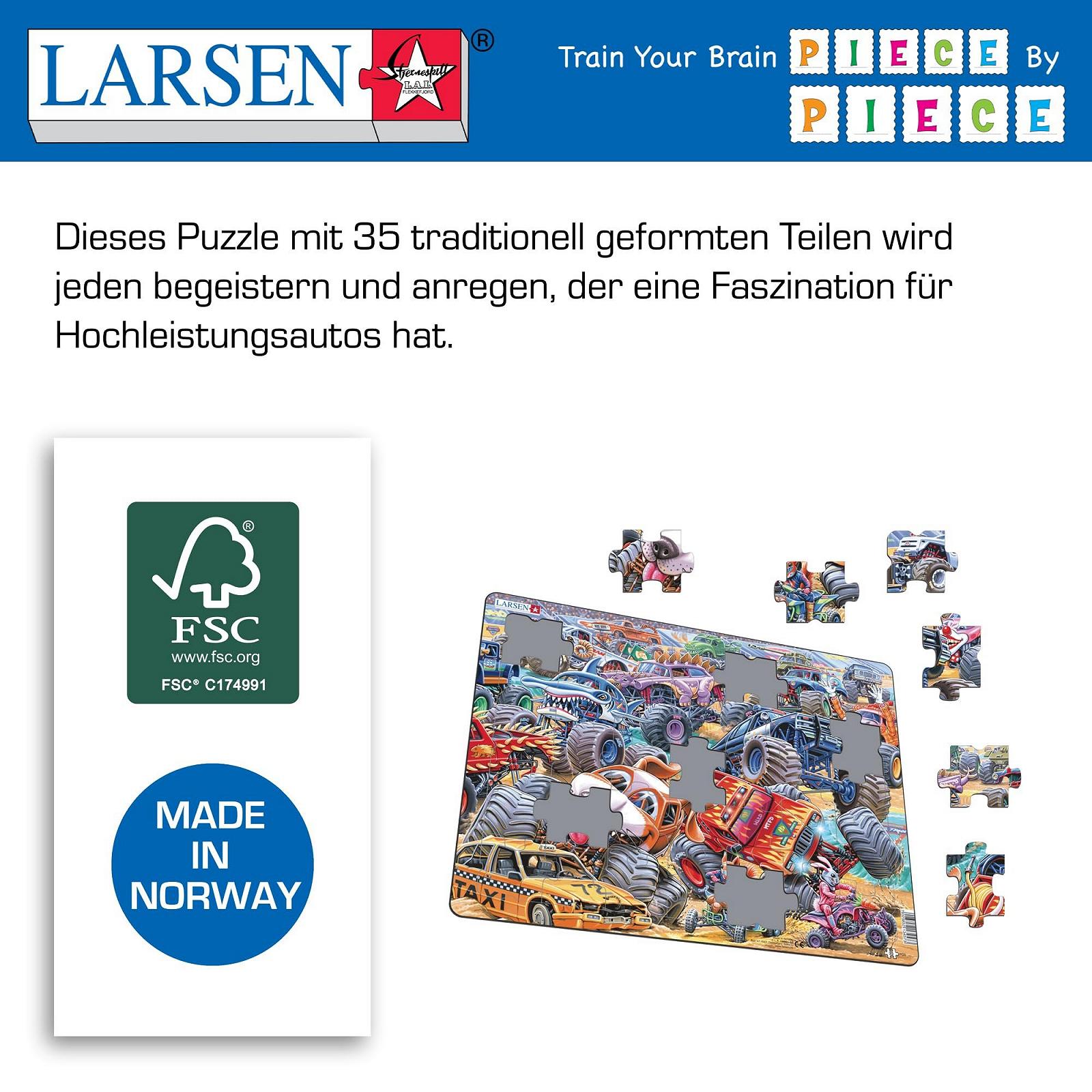 Пазл-рамка Larsen PG5 Exciting Monster Truck Race 35 деталей, фото №5 Пазл-рамка Larsen PG5 Exciting Monster Truck Race 35 деталей, фото №5