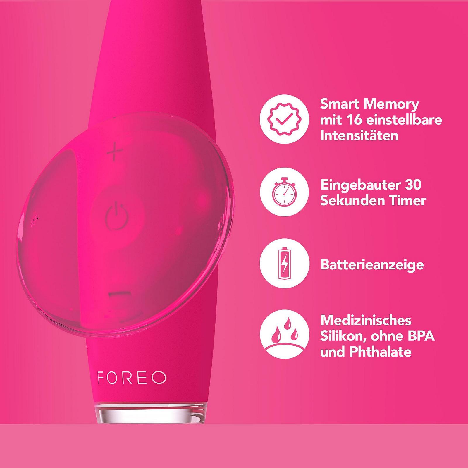 Електрична силіконова звукова зубна щітка FOREO ISSA 3 4-в-1, ISSA Hybrid Wave Фуксія, фото №5