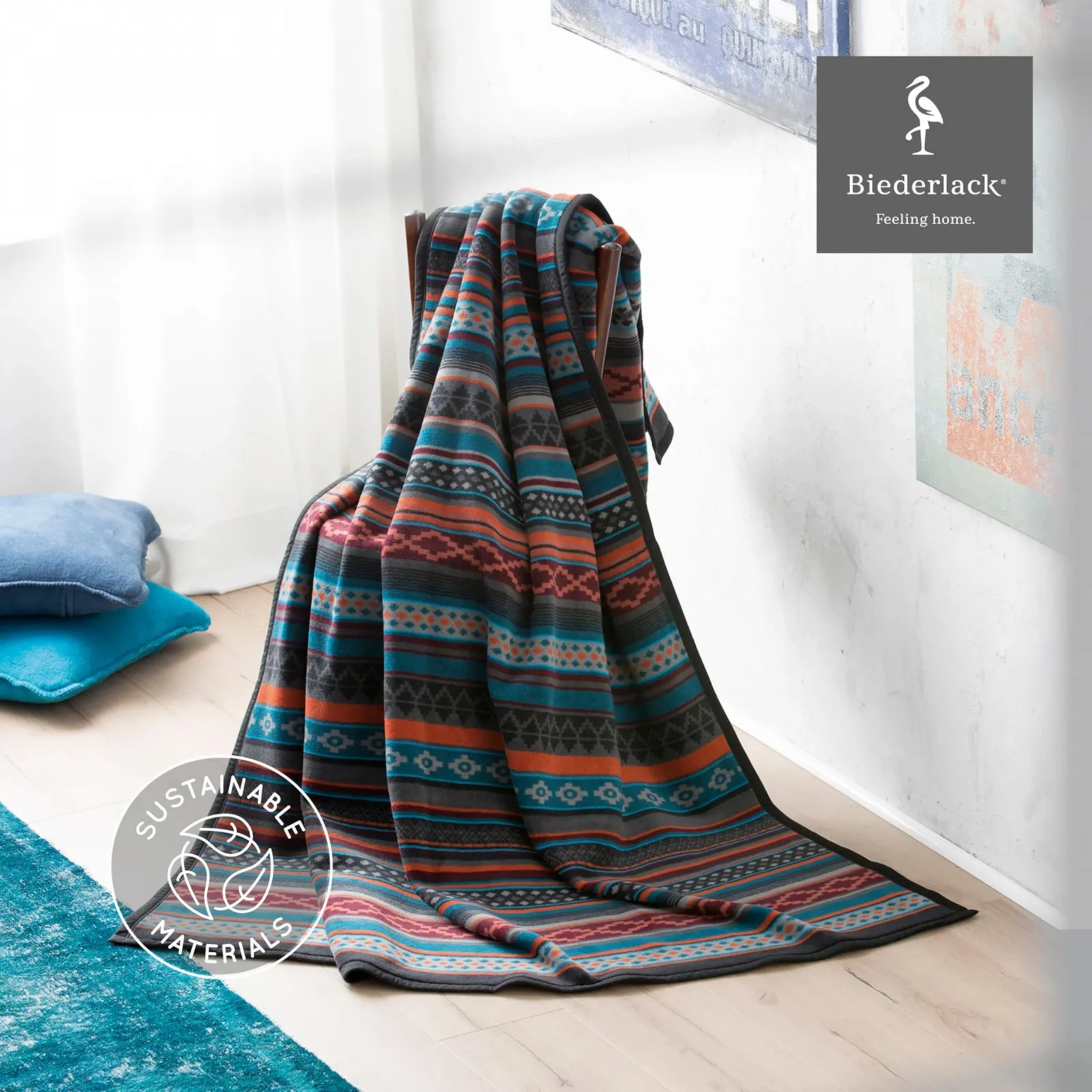 Плед Biederlack Fluffy Cuddly Tribal Mix I Зроблено в Німеччині I Oeko-Tex, фото №3