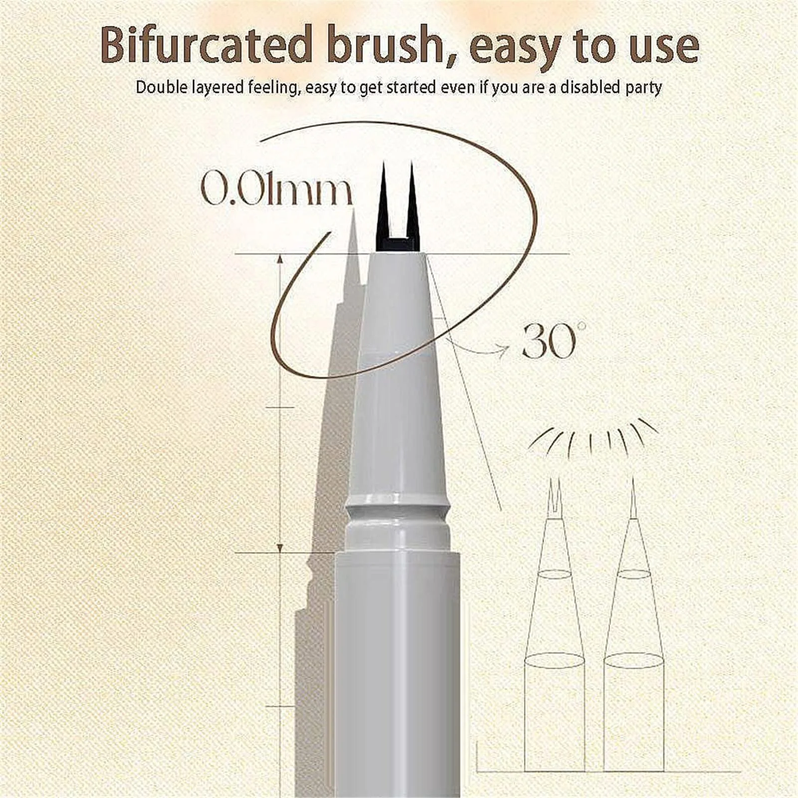 Олівець для нижніх вій з подвійним кінчиком, Водостійкий, фото №4