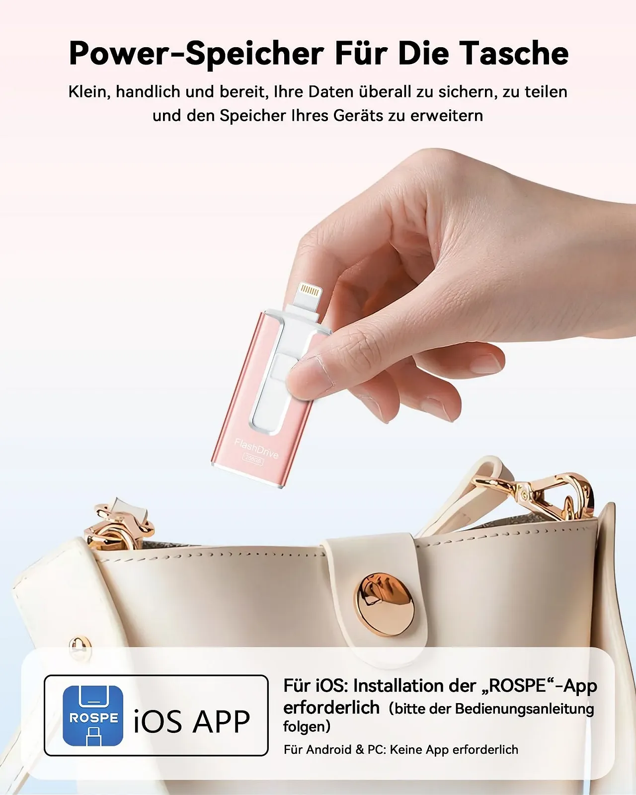 USB-флеш-накопичувач SUDEHO 3-in-1 256 GB Pink, фото №7 USB-флеш-накопичувач SUDEHO 3-in-1 256 GB Pink, фото №7