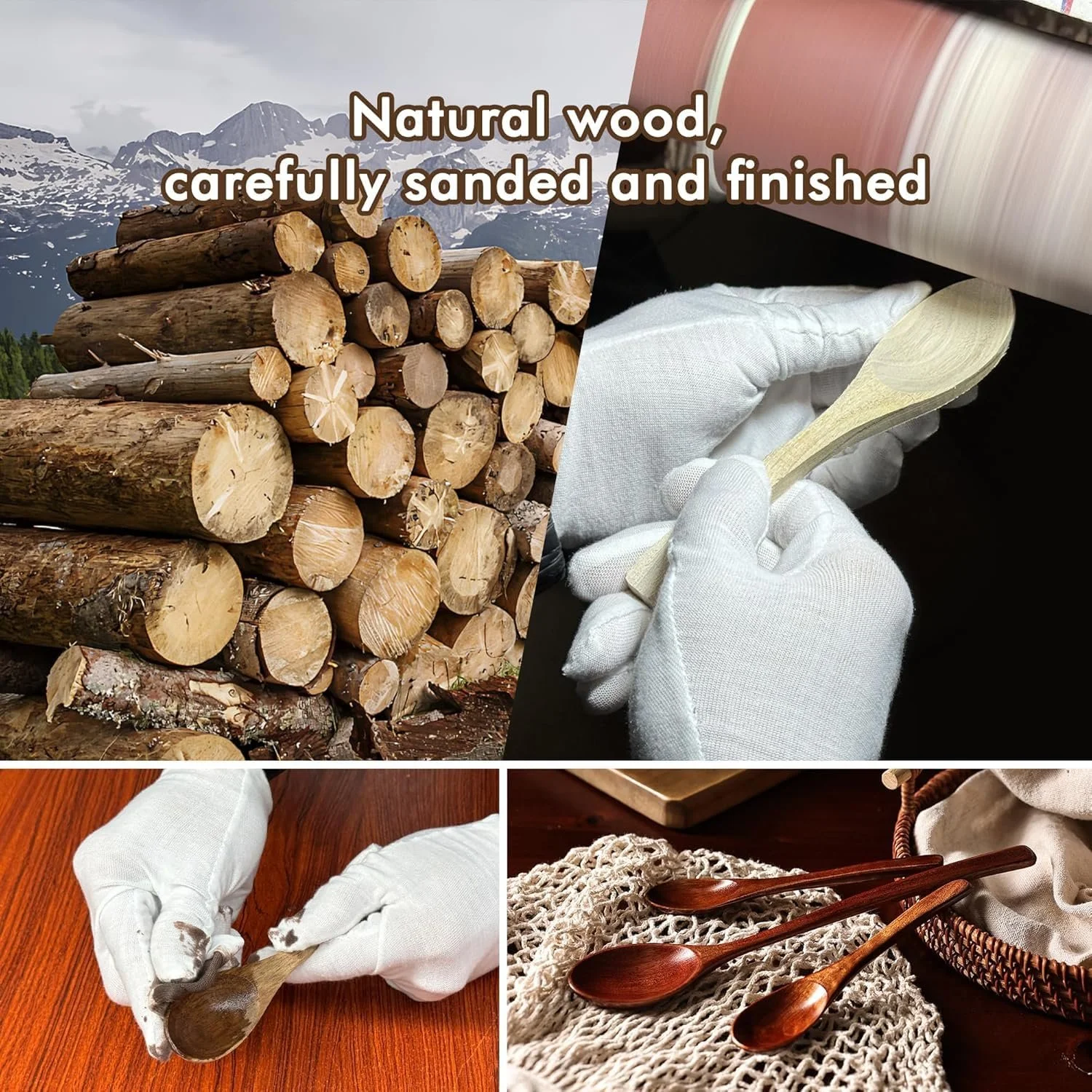 Ложка Дерев'яна Натуральна Паковання з 8 штук 12 x 2.7 см, фото №3 Ложка Дерев'яна Натуральна Паковання з 8 штук 12 x 2.7 см, фото №3