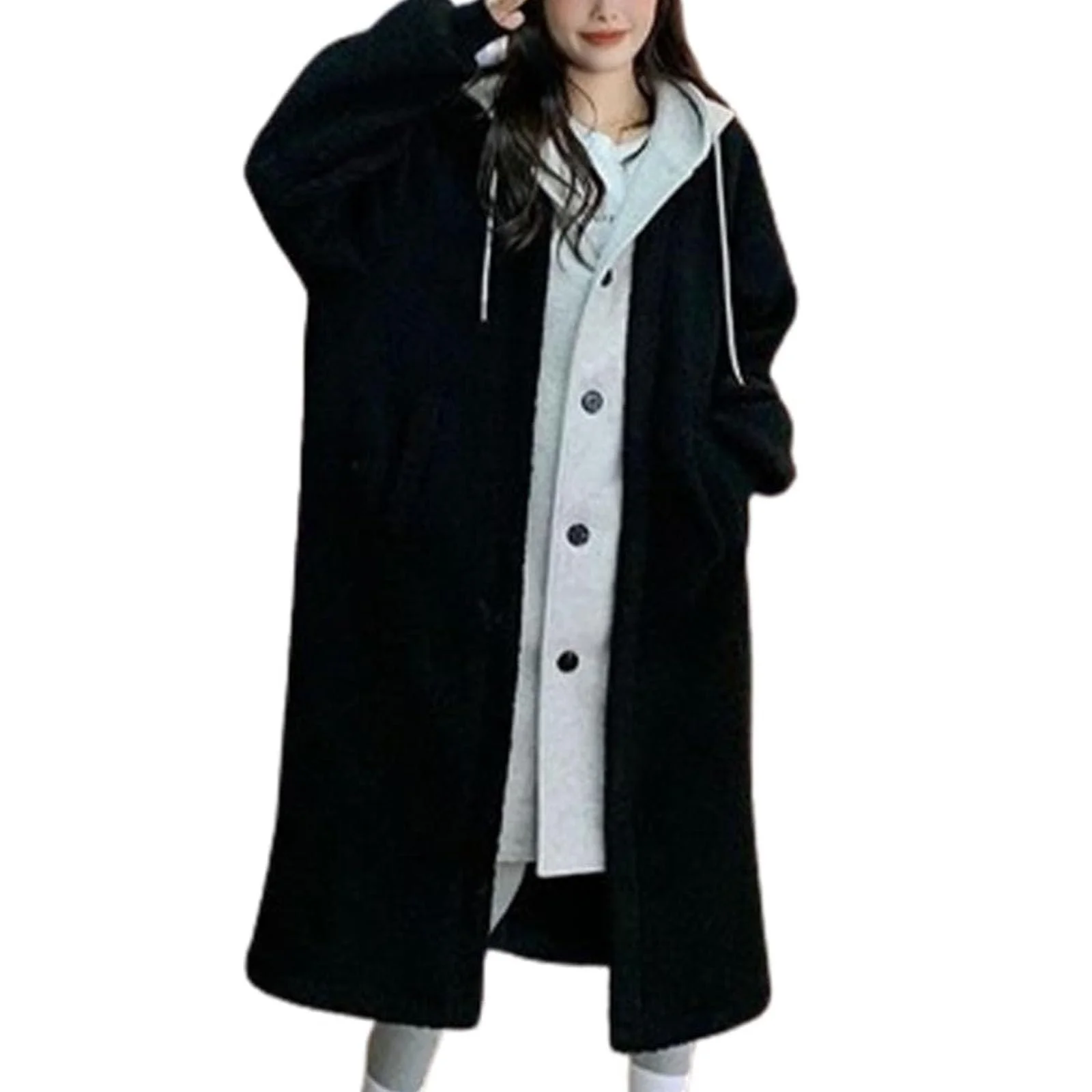 Куртка с капюшоном из искусственного меха из овечьей шерсти, фото №1 Куртка с капюшоном из искусственного меха из овечьей шерсти, фото №1