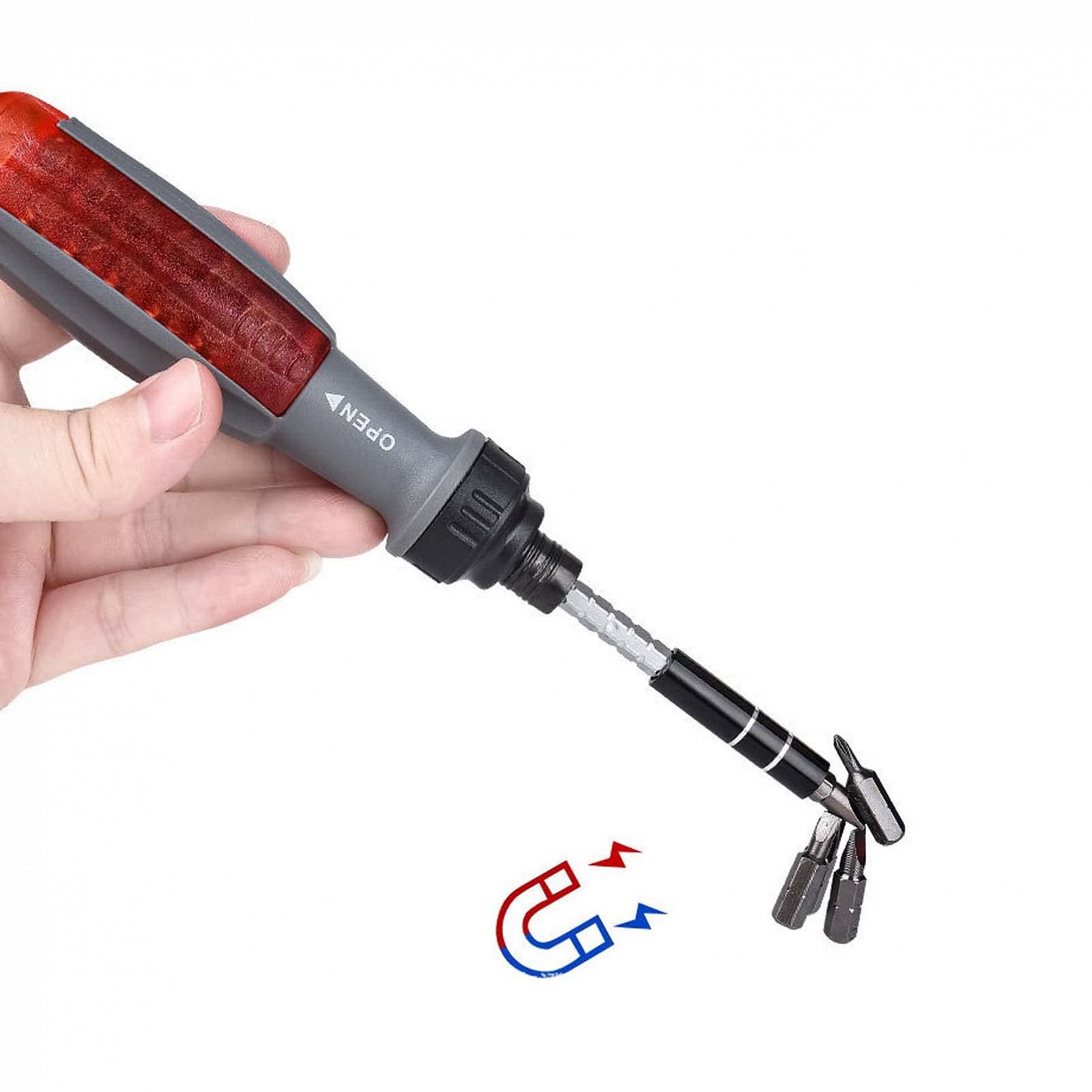 Набор отвёрток с трещоткой 10-в-1 с магнитными битами, фото №3 Набор отвёрток с трещоткой 10-в-1 с магнитными битами, фото №3