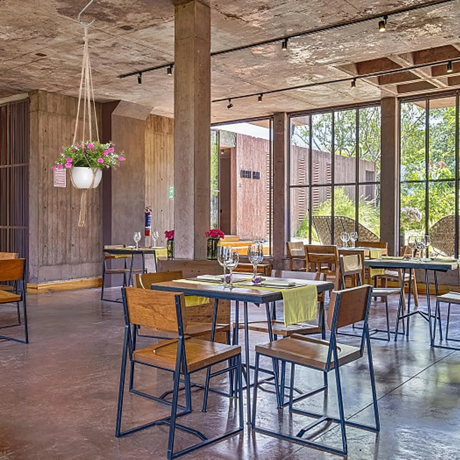 Підвіси для рослин макраме з джутової мотузки, 2 розміри, 4 шт., фото №6 Підвіси для рослин макраме з джутової мотузки, 2 розміри, 4 шт., фото №6