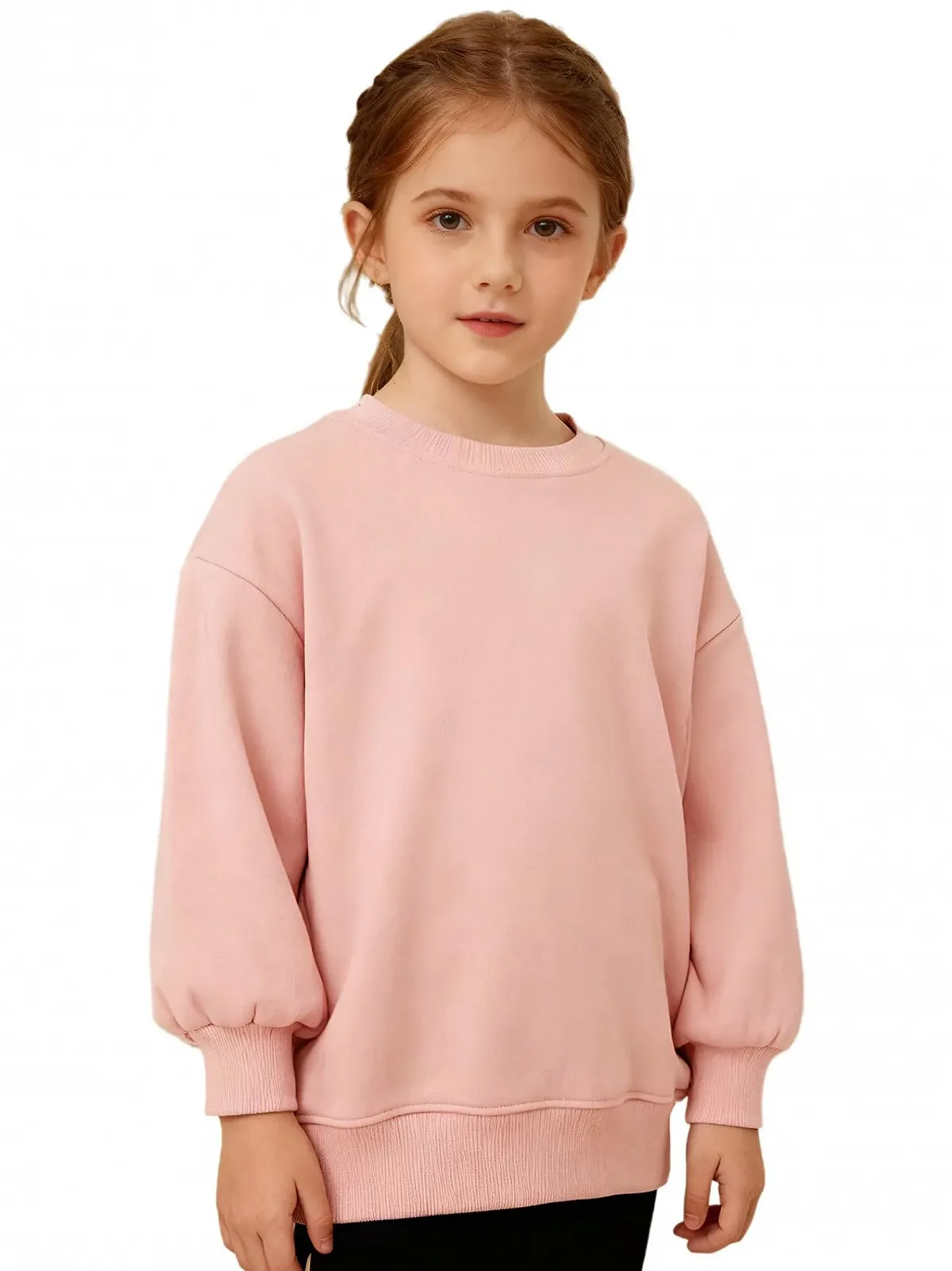 Raenseen Пуловер для девочек и мальчиков, теплый свитшот с длинными рукавами и круглым вырезом для осени и зимы, фото №2