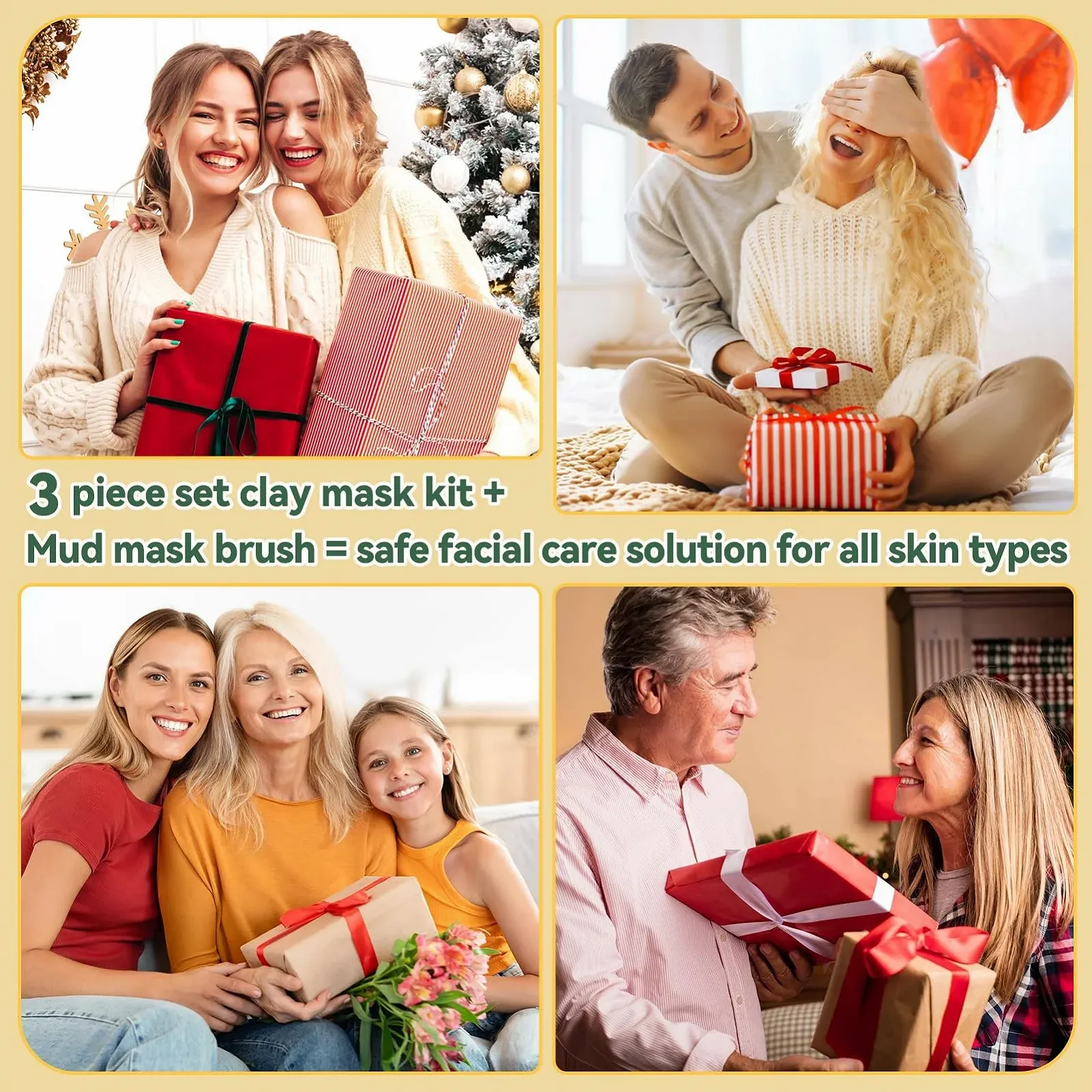 Маска для обличчя, Набір з 3 глиняних масок з куркумою, фото №7