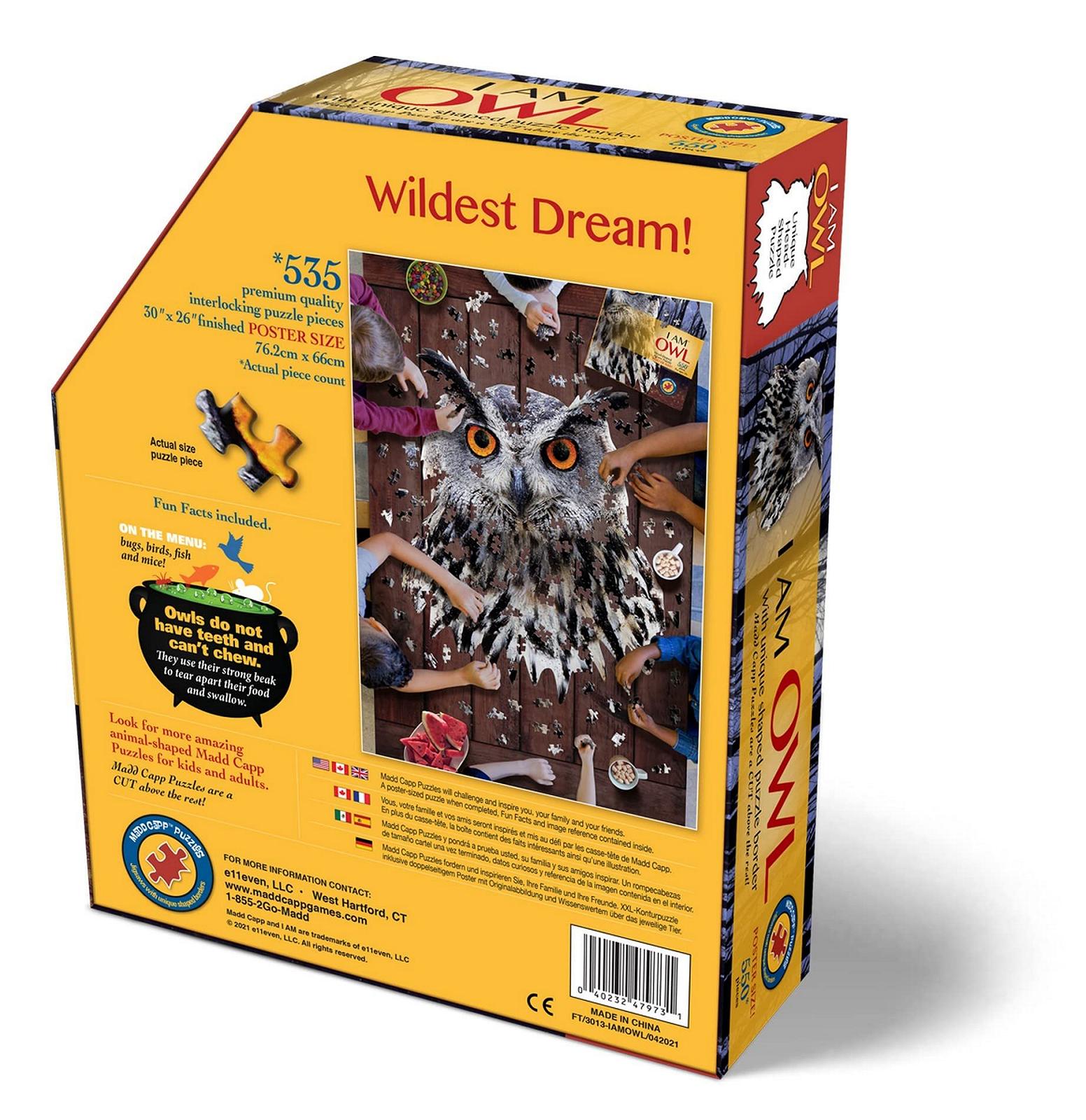 Фігурні пазли Madd Capp 883013 Shape Puzzle Owl Contour Puzzle 550 деталей Multicoloured, фото №3