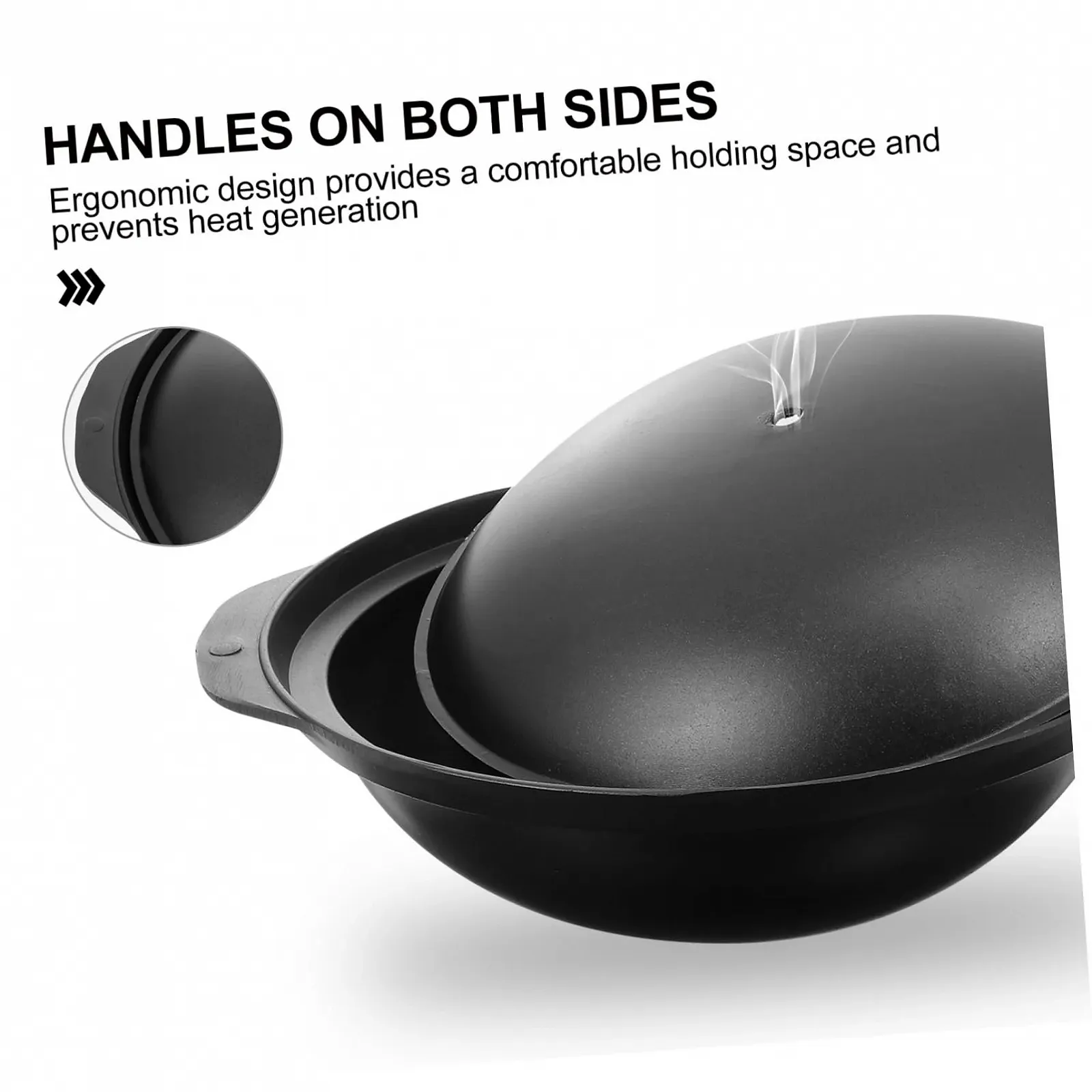 Каструля-сотейник Sosoport з литого алюмінію з кришкою висока термостійкість, фото №7