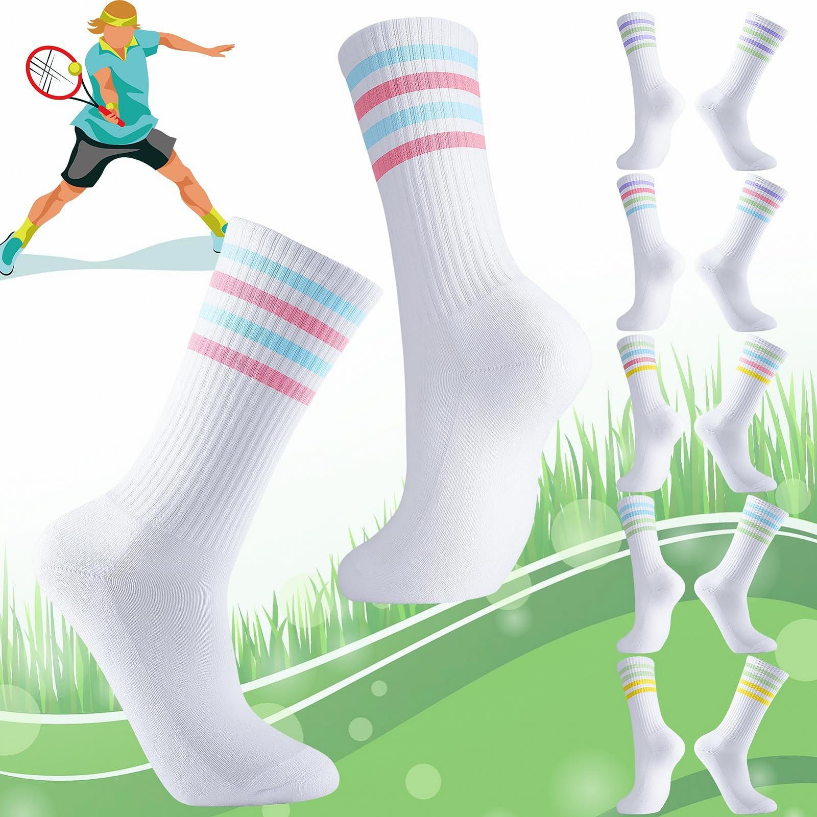 Носки теннисные Женские Носки Хлопковые Носки 36-42 Дышащие Спортивные Носки Белые Ретро Носки-следы 6 пар, фото №5