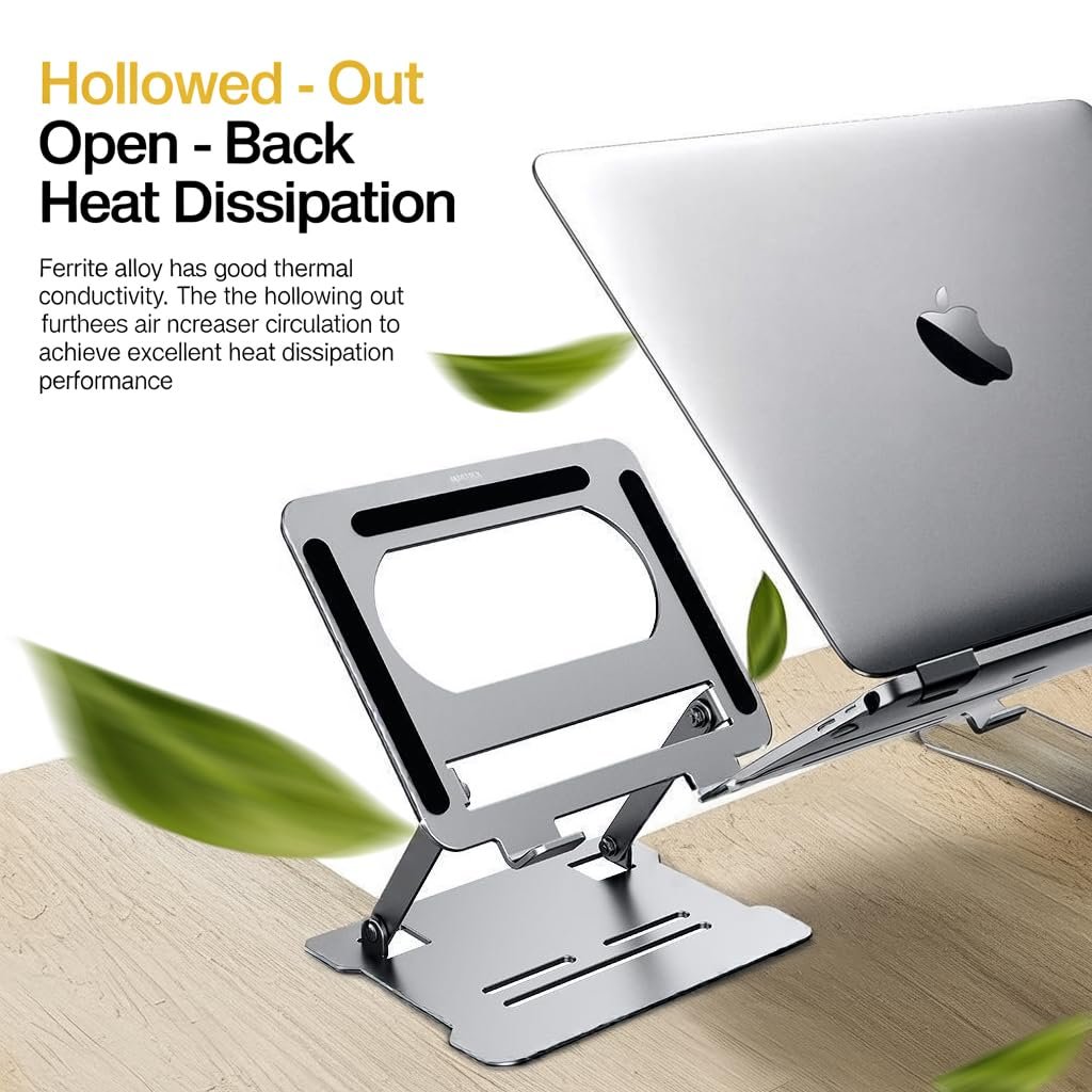 Регульована Підставка для Ноутбука Металева Складна, фото №4