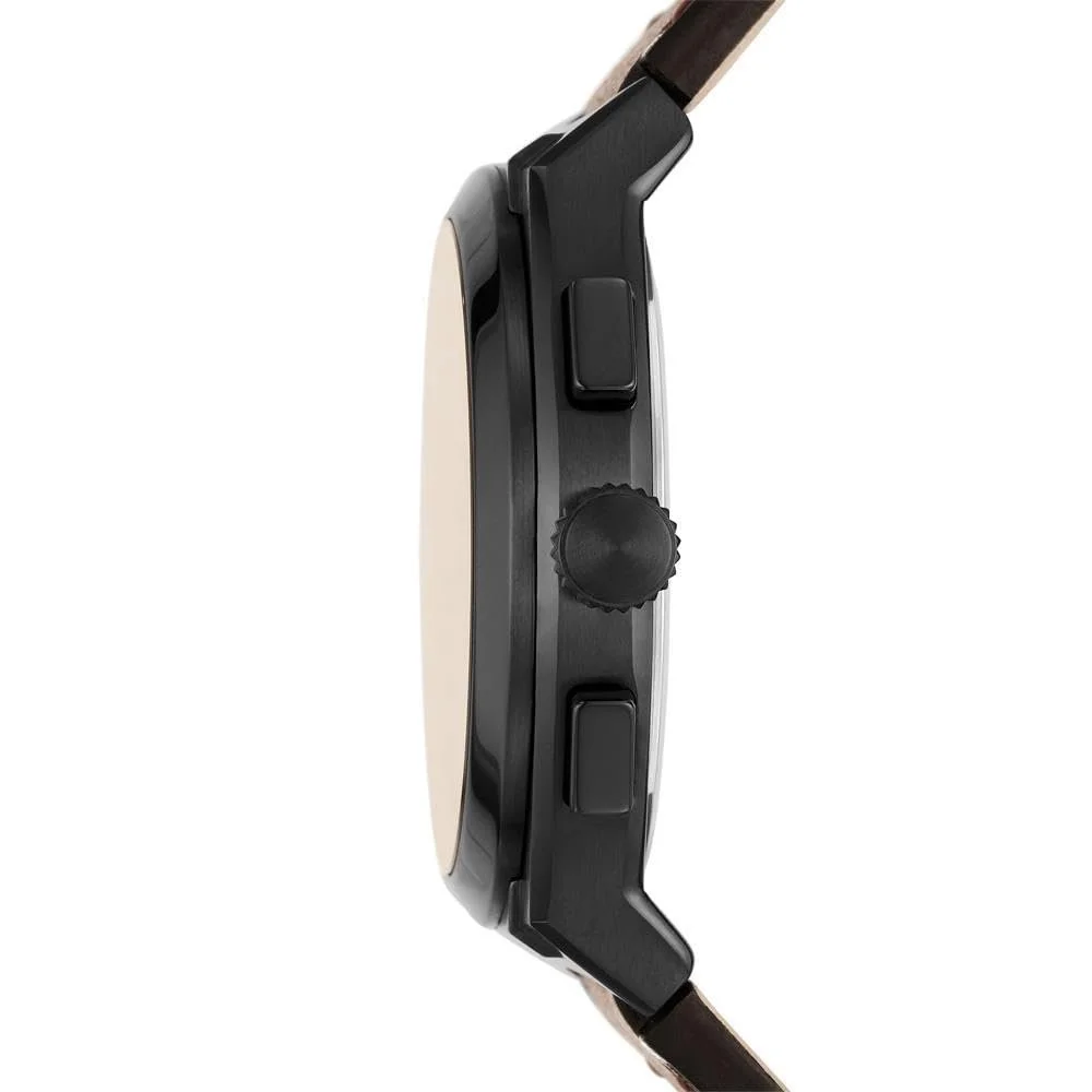 Мужские часы Fossil Everett, кварцевый хронограф с браслетом из нержавеющей стали или кожаным ремешком, фото №2