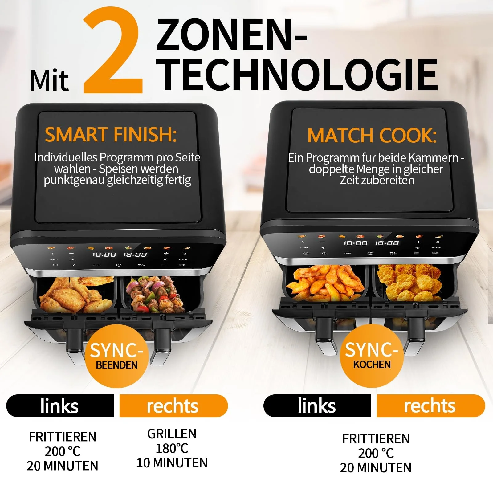 Мультипіч Dual Zone 9L 1800W Black, фото №3 Мультипіч Dual Zone 9L 1800W Black, фото №3
