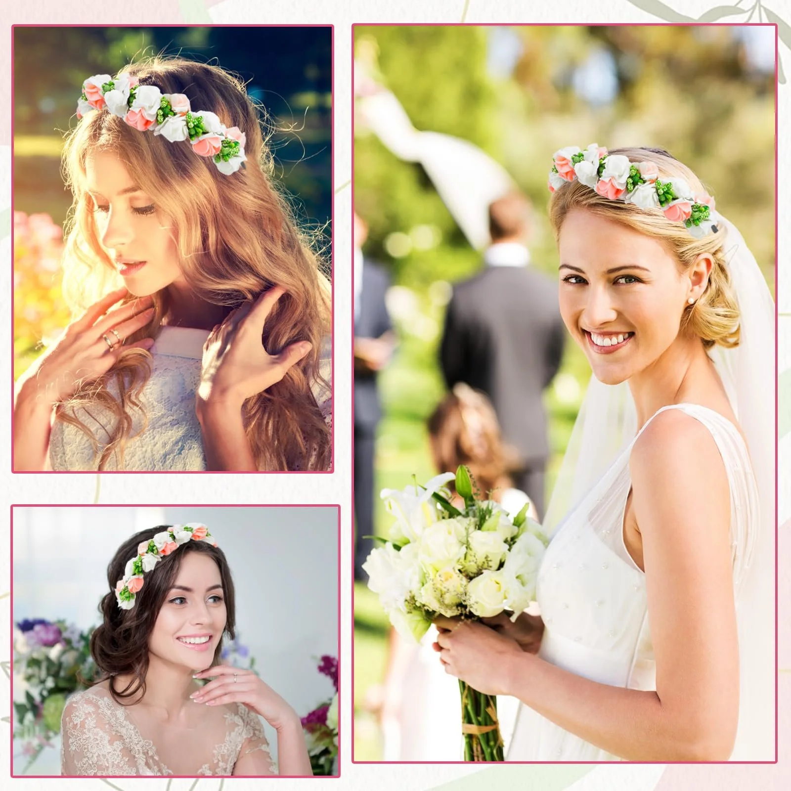 Обруч для волосся з квітами для жінок та дівчат, фото №4