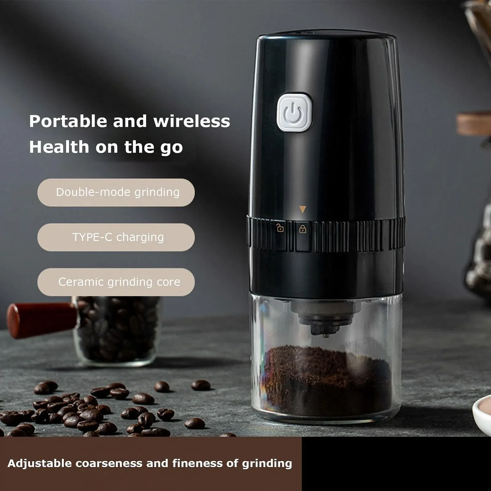 Мельница для кофейных зерен электрическая портативная для эспрессо с регулировкой помола., фото №7 Мельница для кофейных зерен электрическая портативная для эспрессо с регулировкой помола., фото №7