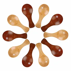 Ложка Деревянная Маленькая для соли и специй, 8 см (10 штук) - Фото 1