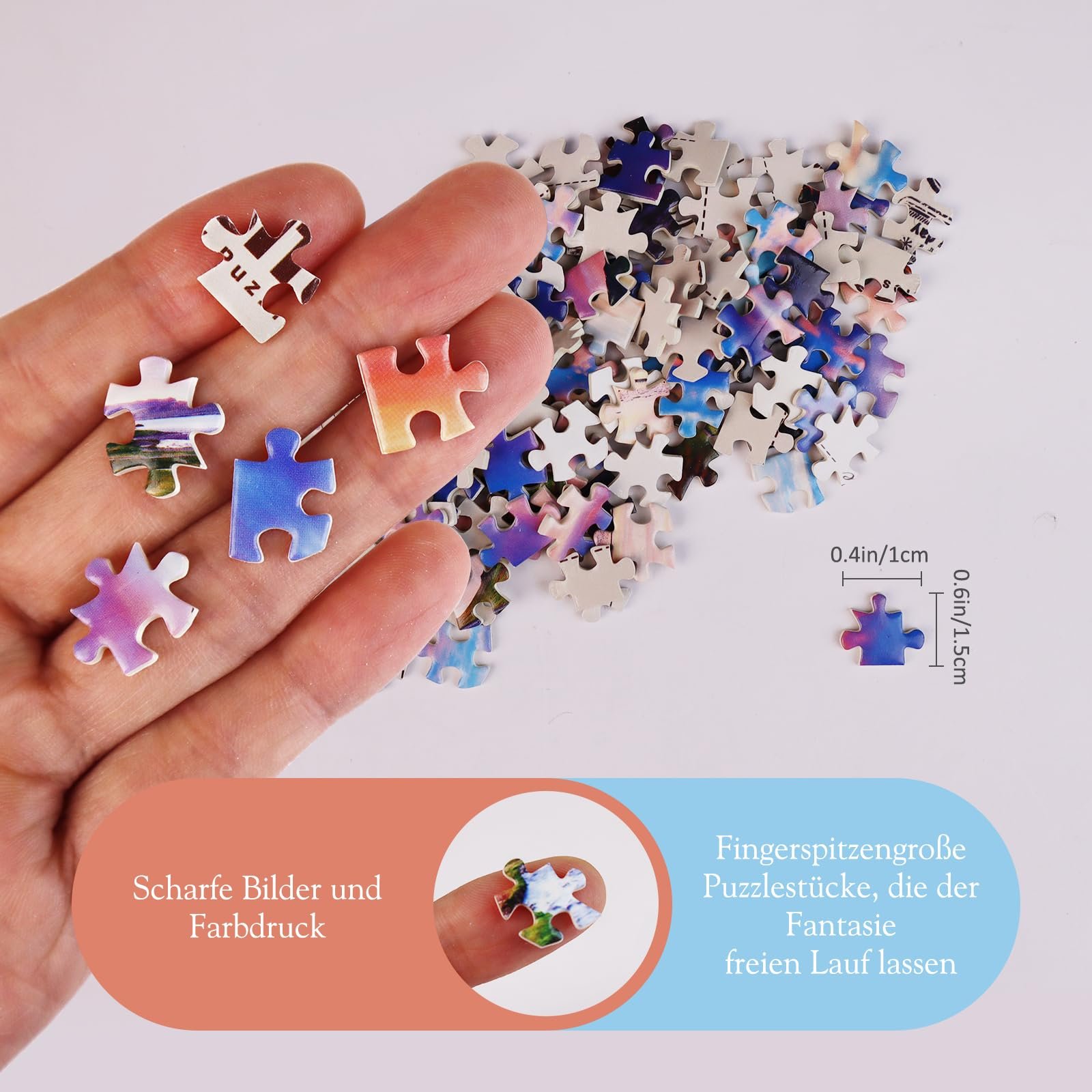 Набір пазлів MISITU Mountain and Lake 3 шт. по 150 елементів міні для дорослих, фото №4