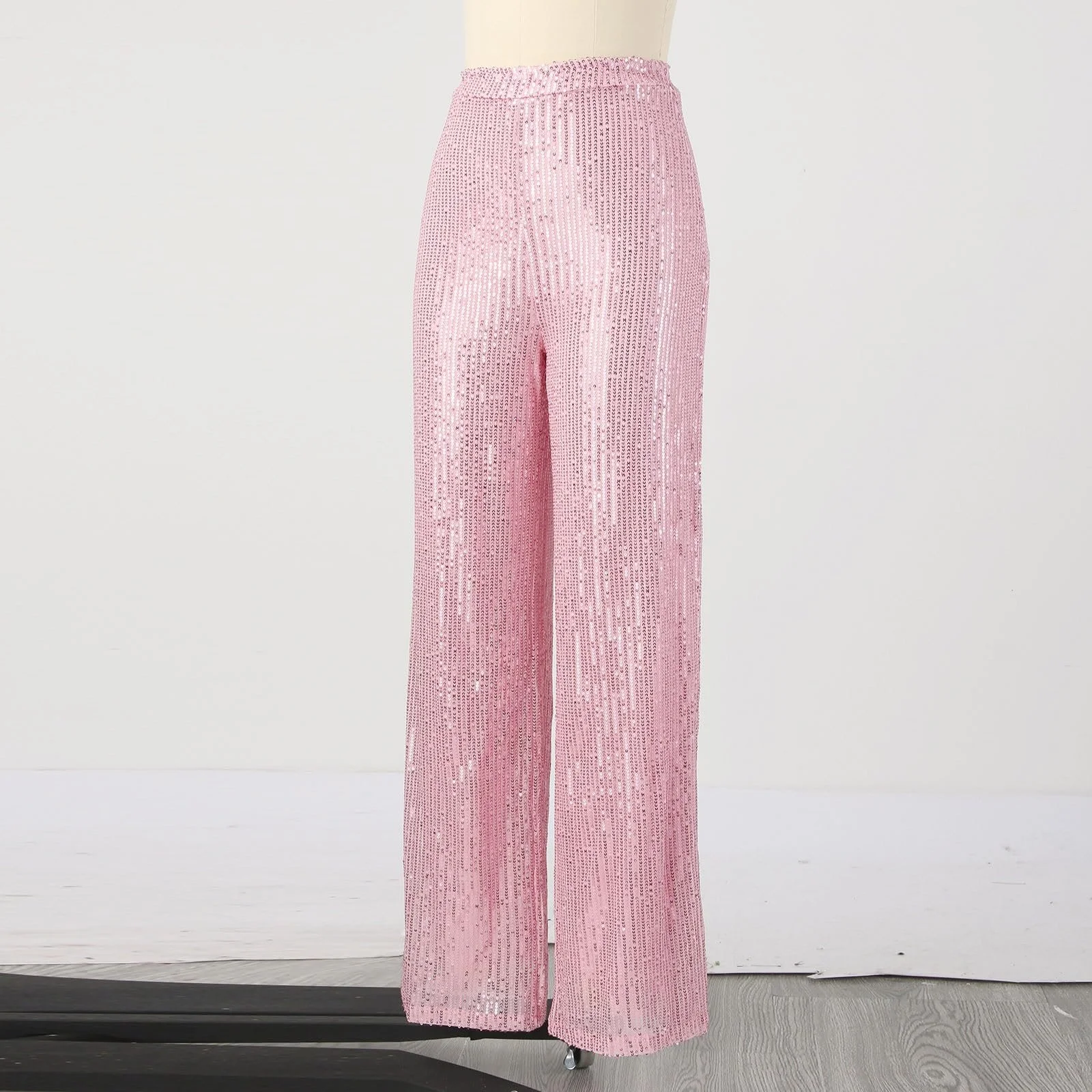 Женские Блестящие Брюки Клеш с высокой талией, в стиле ретро 70-х, широкие, фото №6 Женские Блестящие Брюки Клеш с высокой талией, в стиле ретро 70-х, широкие, фото №6