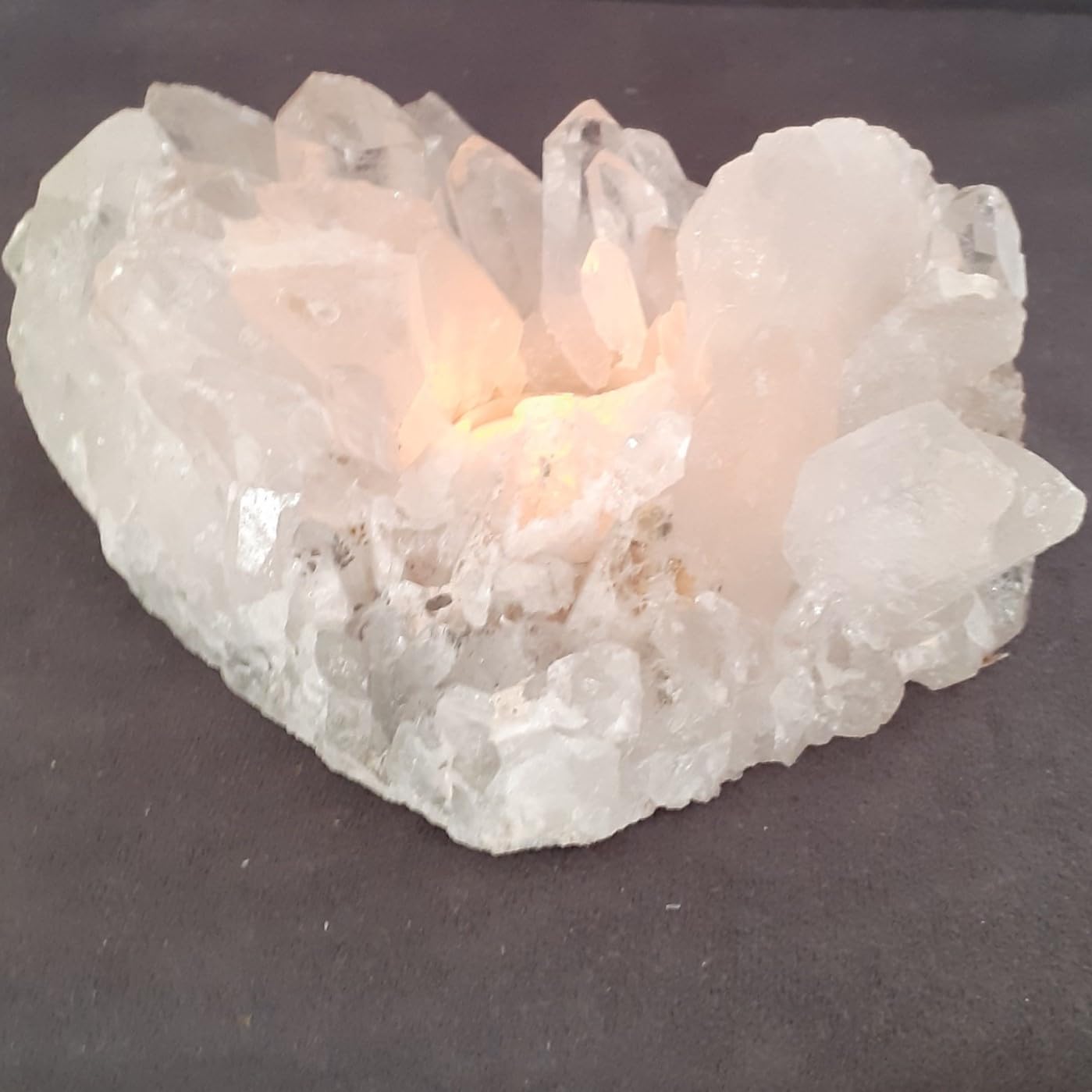Тримач для свічки Gemstone Crystal Quartz Tea Light Natural (TL-133), фото №3 Тримач для свічки Gemstone Crystal Quartz Tea Light Natural (TL-133), фото №3