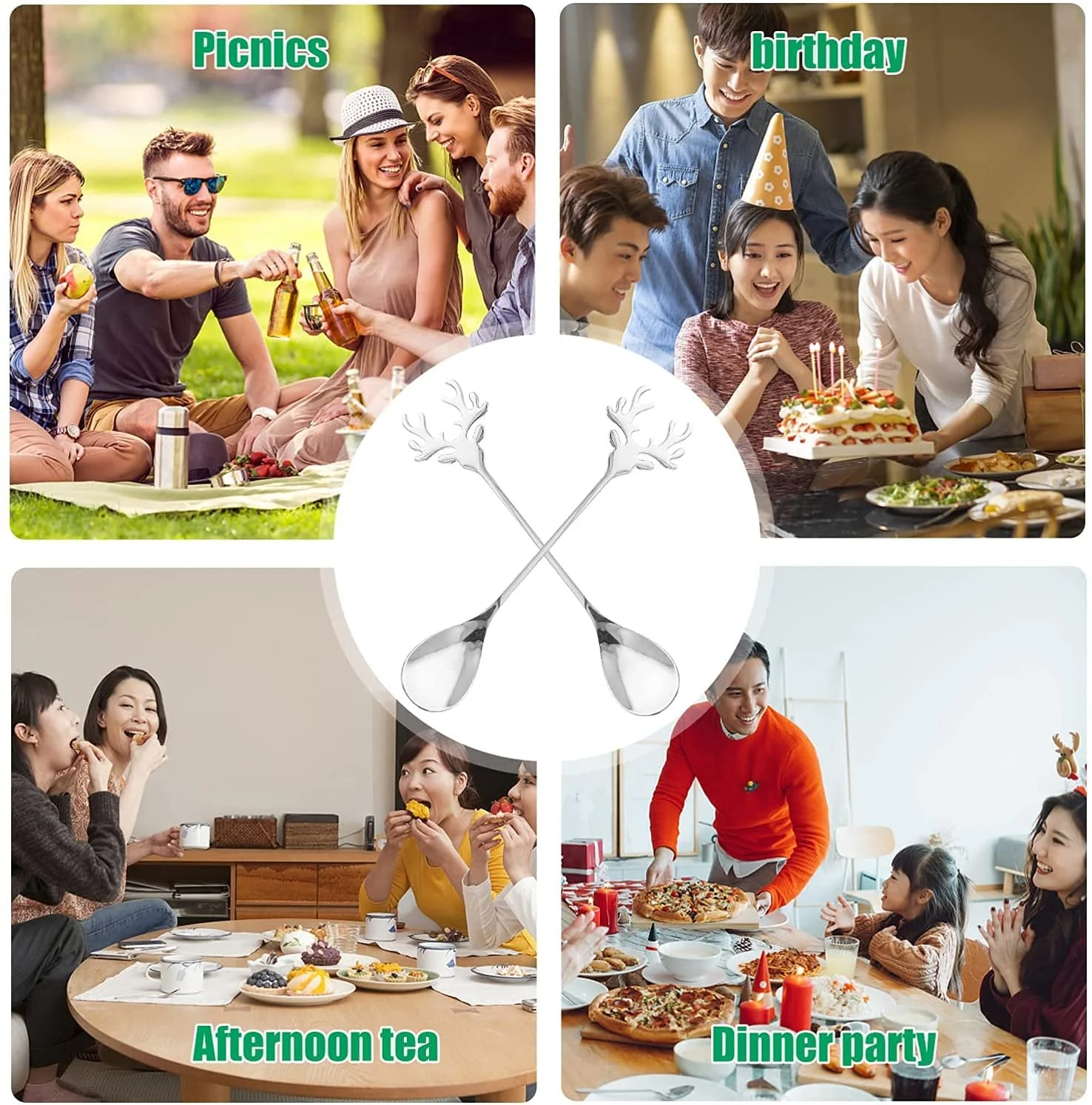 Набір з 6 мішалок Elk, ложки з нержавіючої сталі, фото №3