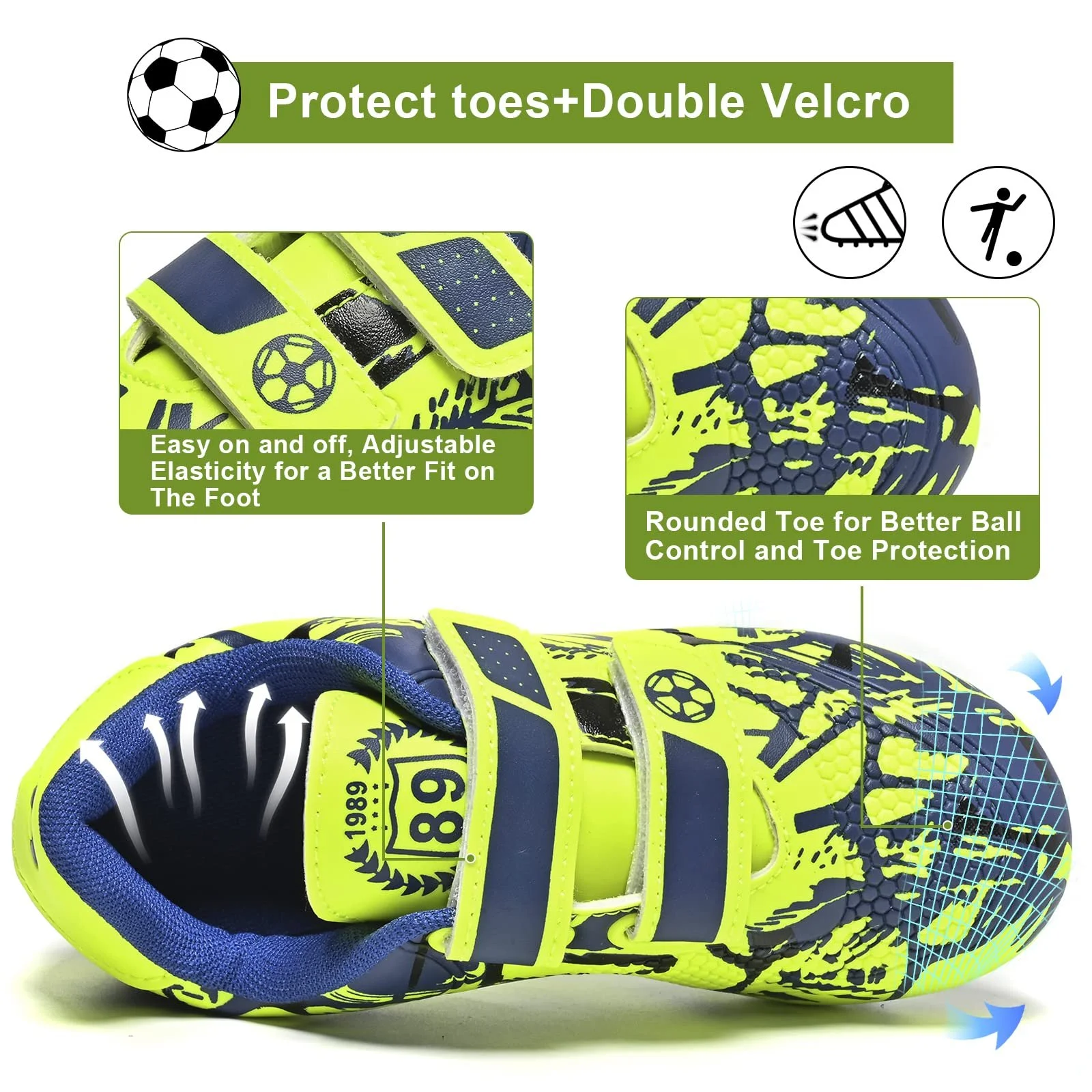Футбольные бутсы детские унисекс, дышащие, легкие, нескользящие, размер 28-37, фото №4