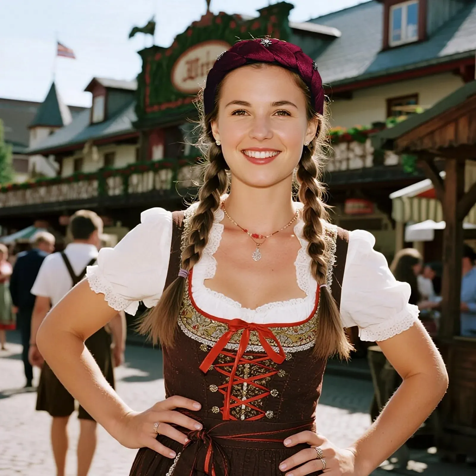 Обруч для волосся плетений Dirndl Оксамитовий, фото №5