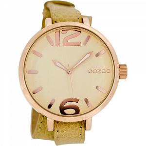 Купить Женские часы Бежевый кожаный ремешок Oozoo C6835, Розовое золото-бежевый, коричневый, Ремешок. - Фото 1 Женские часы Бежевый кожаный ремешок Oozoo C6835, Розовое золото-бежевый, коричневый, Ремешок. - Фото 1