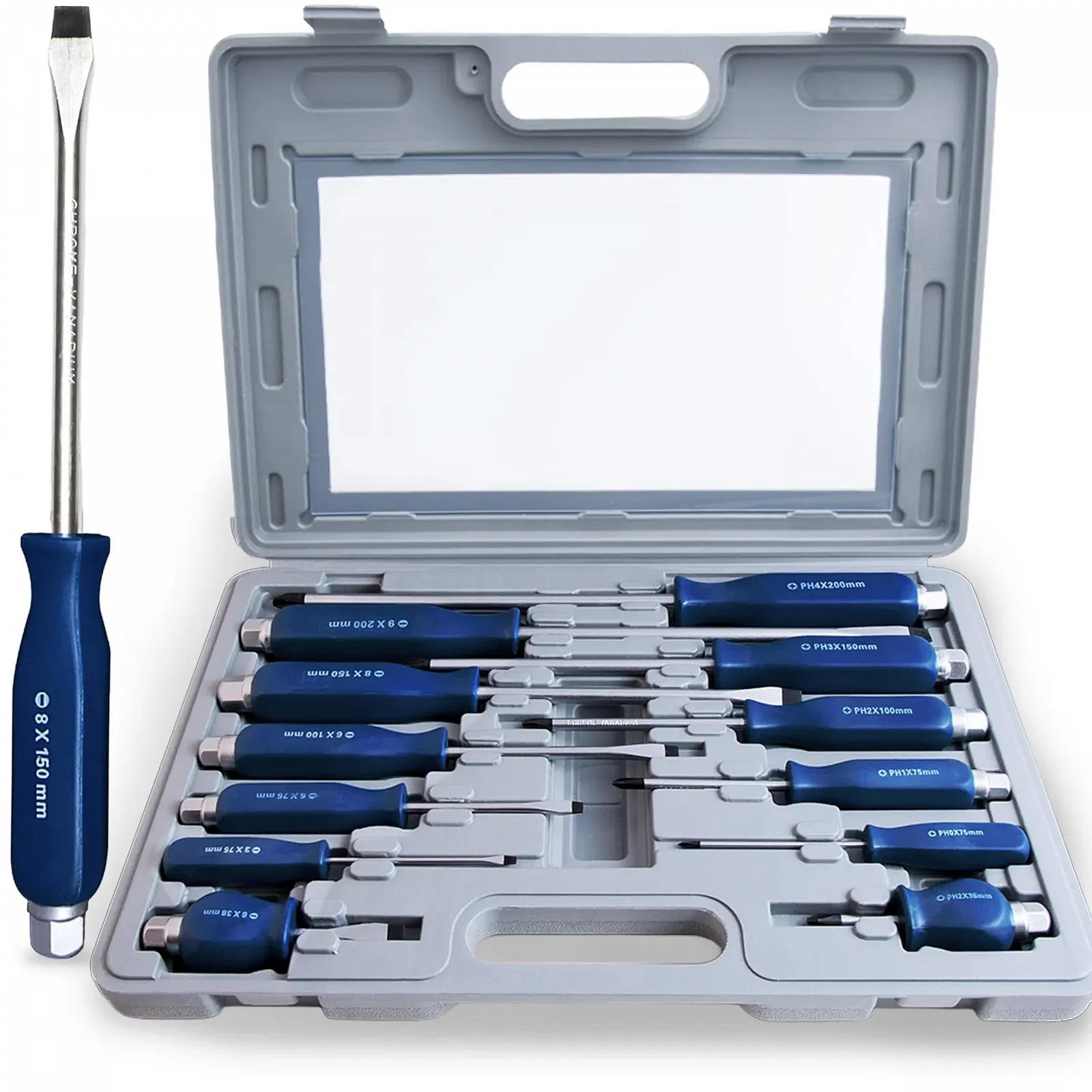 Набір викруток Monzana 12 предметів Chrome-Vanadium Phillips Slotted, фото №1