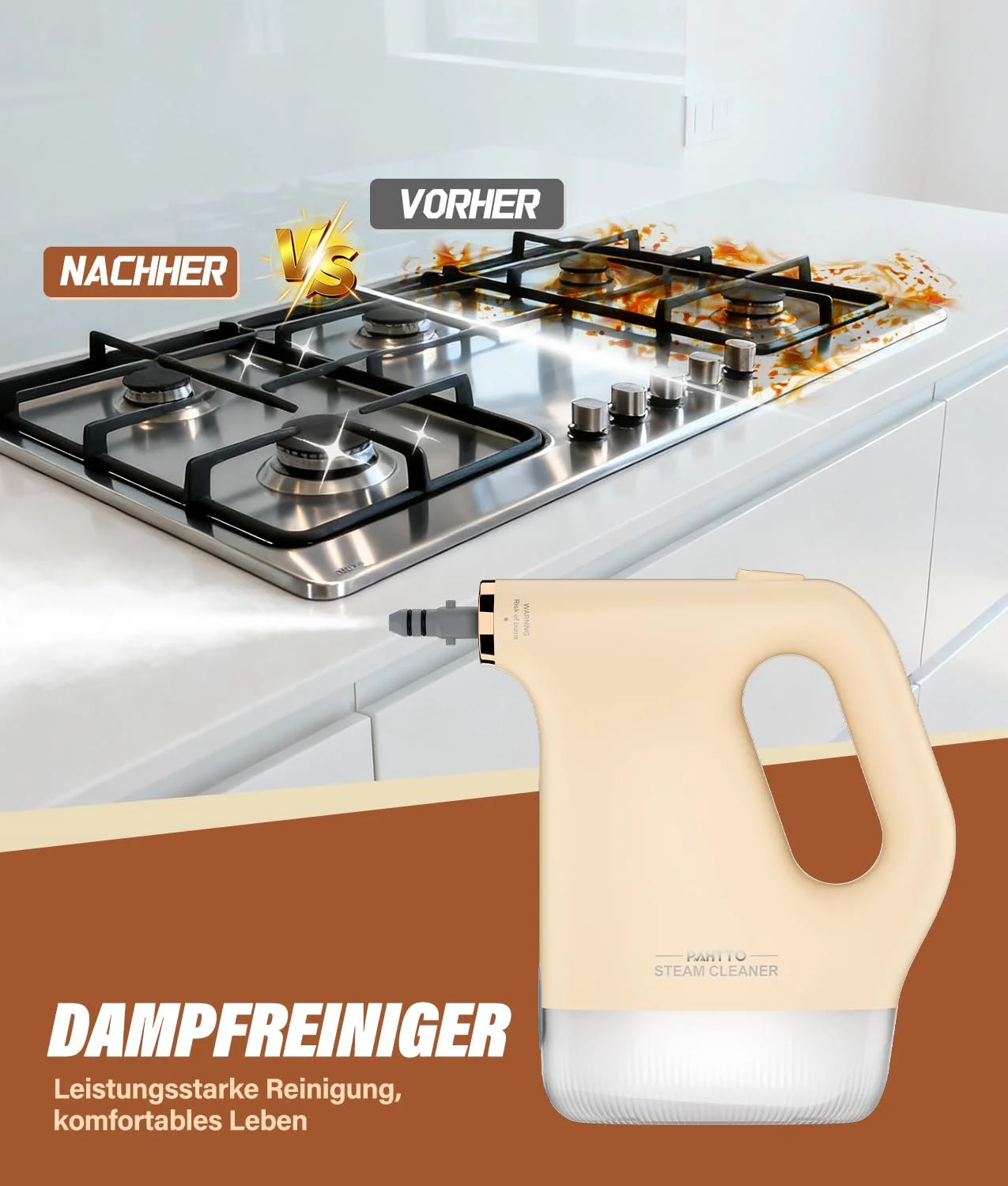 Пароочисник ручний PAHTTO 1200W 16 аксесуарів 450 мл, фото №10 Пароочисник ручний PAHTTO 1200W 16 аксесуарів 450 мл, фото №10