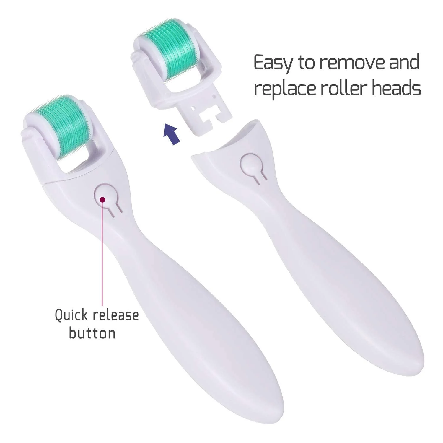 Ролер для мікронідлінгу BOWKA 3-в-1 для бороди - 600 (0.30 мм) 180 (0.25 мм) 1200 (0.50 мм) для обличчя та тіла, фото №6