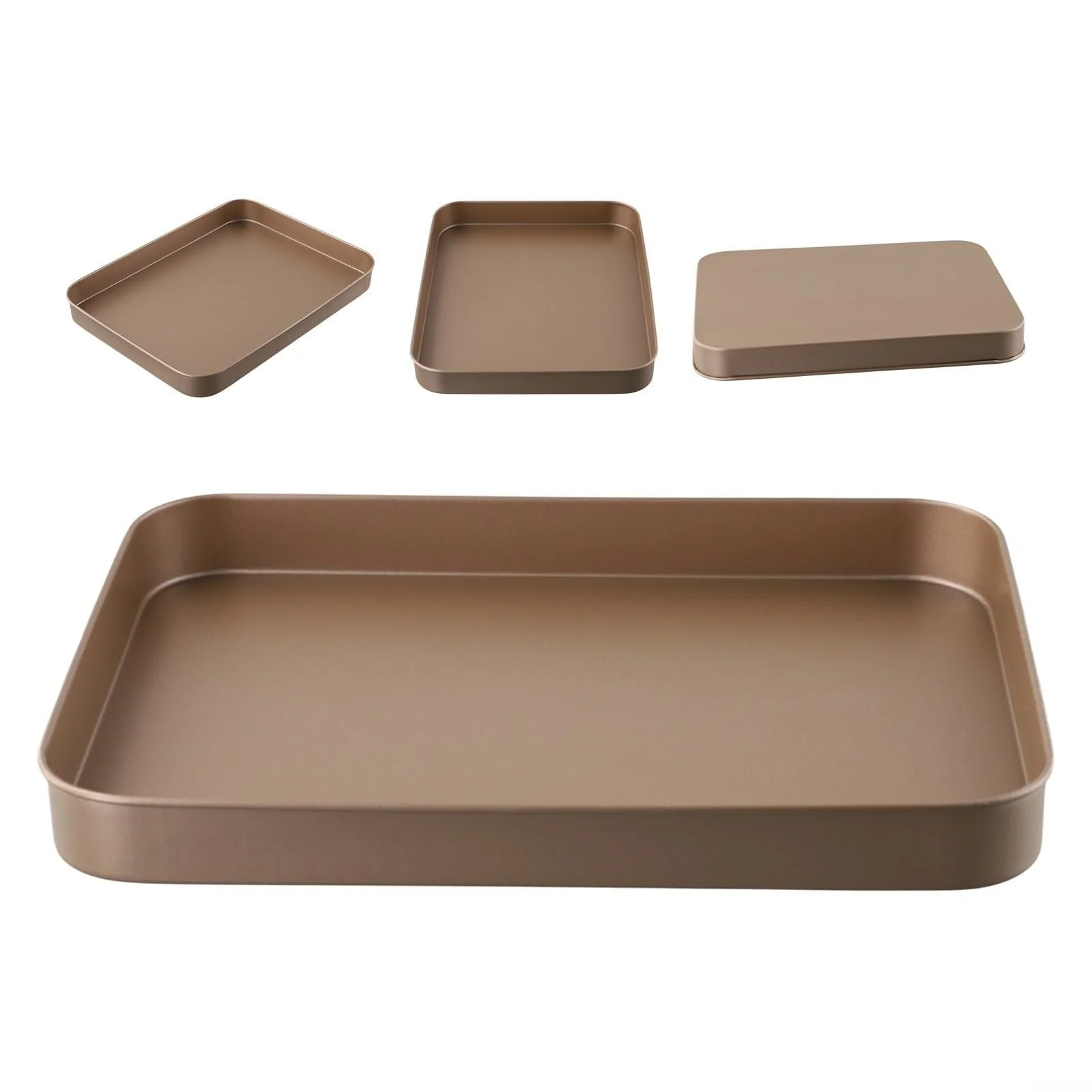 Форма для выпечки прямоугольная из углеродистой стали бесшовная с закругленным краем, фото №6