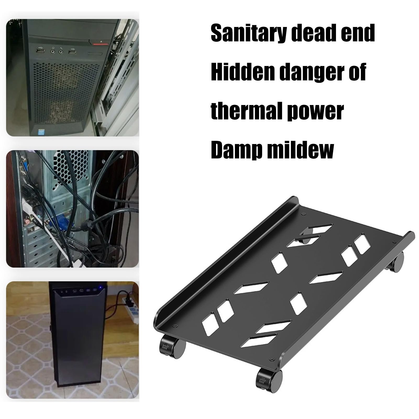 Подставка для компьютерной башни с колесом, поворотное основание на 360 градусов, антистатическая, фото №2 Подставка для компьютерной башни с колесом, поворотное основание на 360 градусов, антистатическая, фото №2