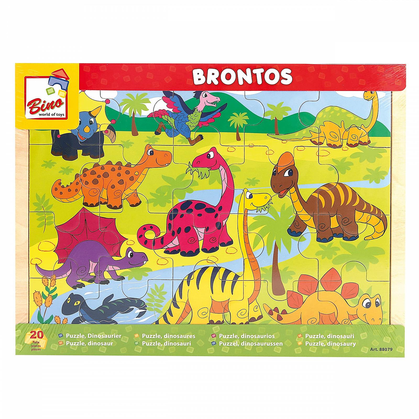 Пазл Bino Dinosaurs 20 деталей дерево, фото №4