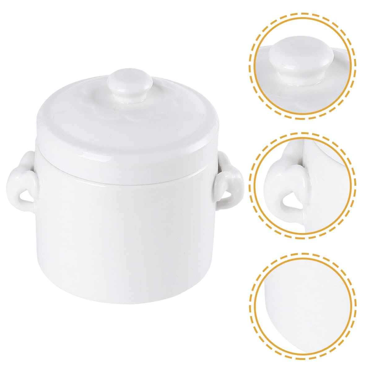 Керамічна Гусятниця для запікання з кришкою Термостійка для супів та десертів Біла, фото №3