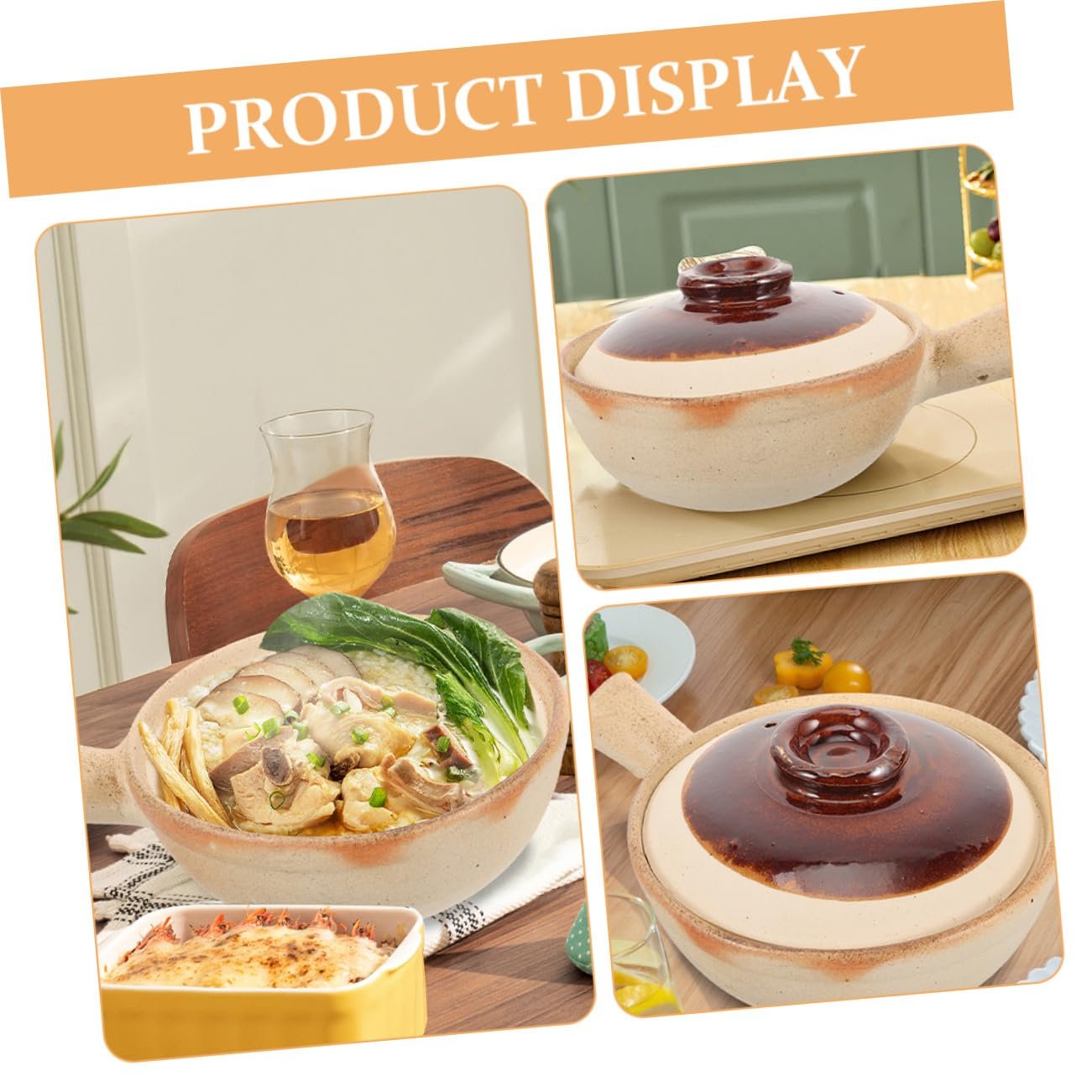 Кастрюля керамическая Ipetboom С ручкой Термостойкая Черная, фото №8