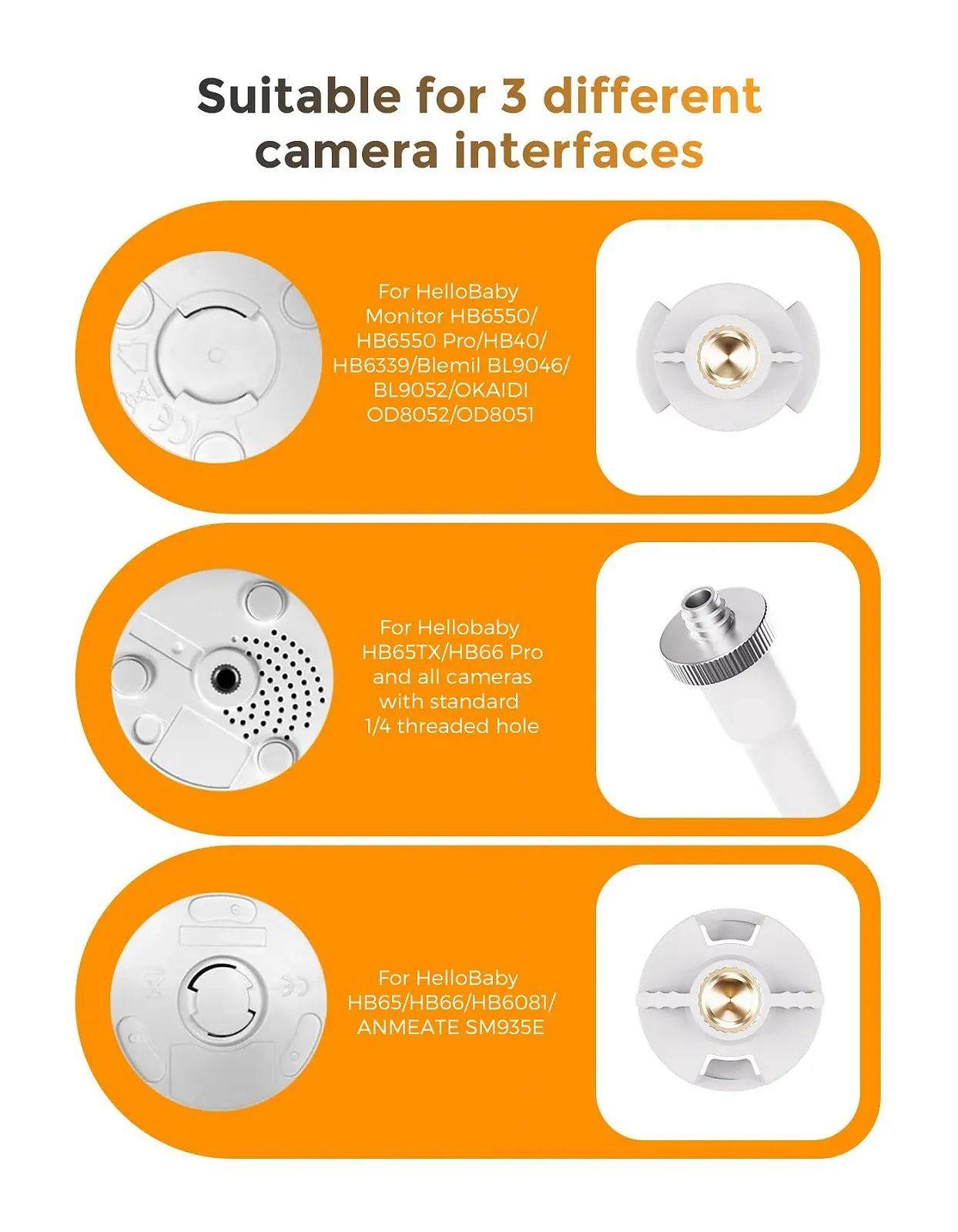 Тримач для відеоняні HelloBaby HB65/HB6339/HB66/HB6550/HB248/HB6558/HB40 Гнучкий 360° 1/4 гвинт, фото №2 Тримач для відеоняні HelloBaby HB65/HB6339/HB66/HB6550/HB248/HB6558/HB40 Гнучкий 360° 1/4 гвинт, фото №2
