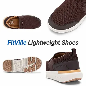 Кросівки FitVille Slip-on, чоловічі дуже широкі кросівки, нековзке взуття для ходьби, широке взуття для вулиці, зручне, легке, дихаюче, повсякденне взуття synthetic.ua - Фото 1