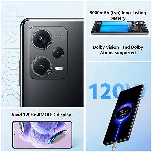 Смартфон XIAOMI Redmi Note 12 Pro+ 5G 256 ГБ 8 ГБ RAM 6,67" FHD+ 200 Мп 5000 мАч 120 Вт Midnight Black с наушниками synthetic.ua - Фото 1