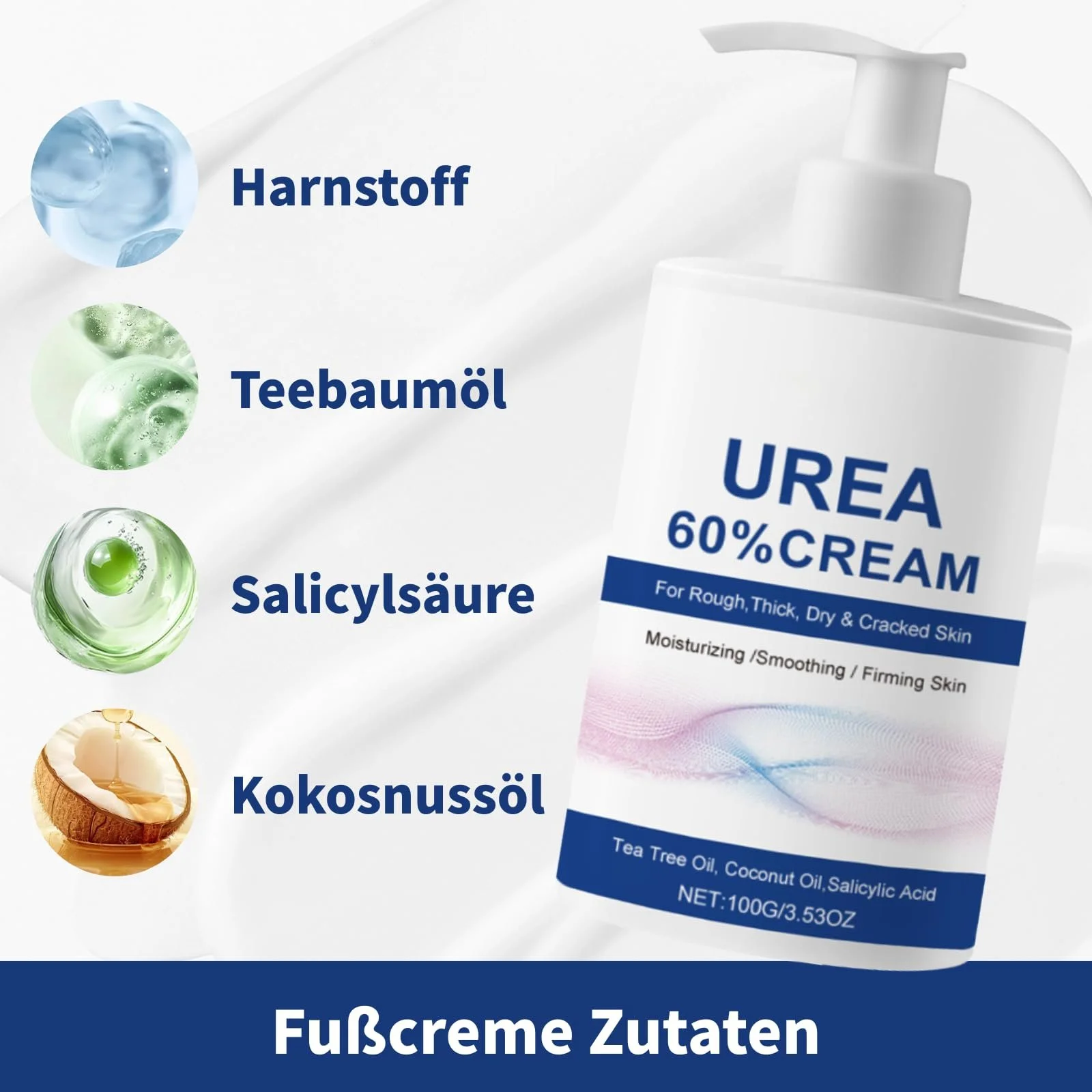 Крем для ног Urea 60% против мозолей и трещин для очень сухой кожи стоп и рук, фото №4
