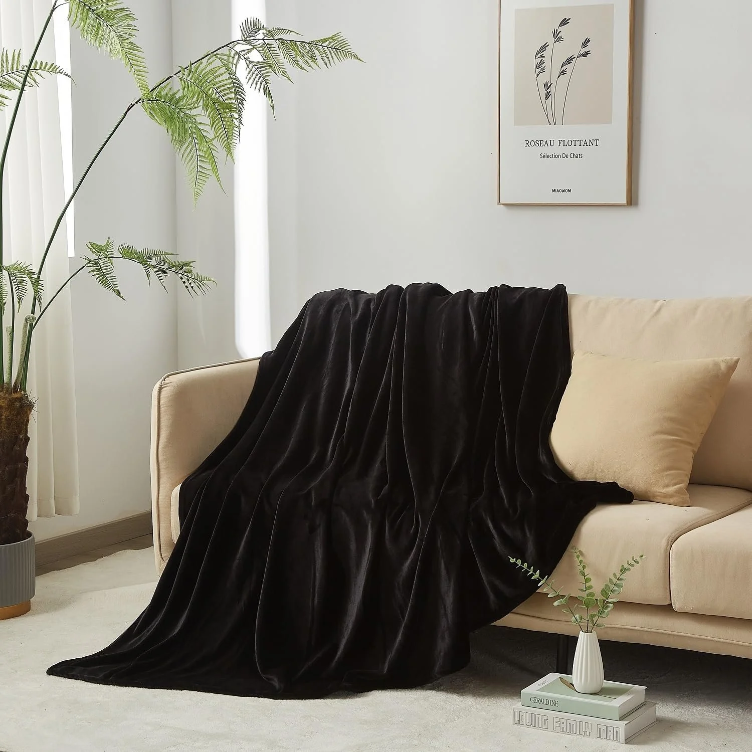 Плед Luofanfei Фланель 150 x 200 см Чорний, фото №2 Плед Luofanfei Фланель 150 x 200 см Чорний, фото №2