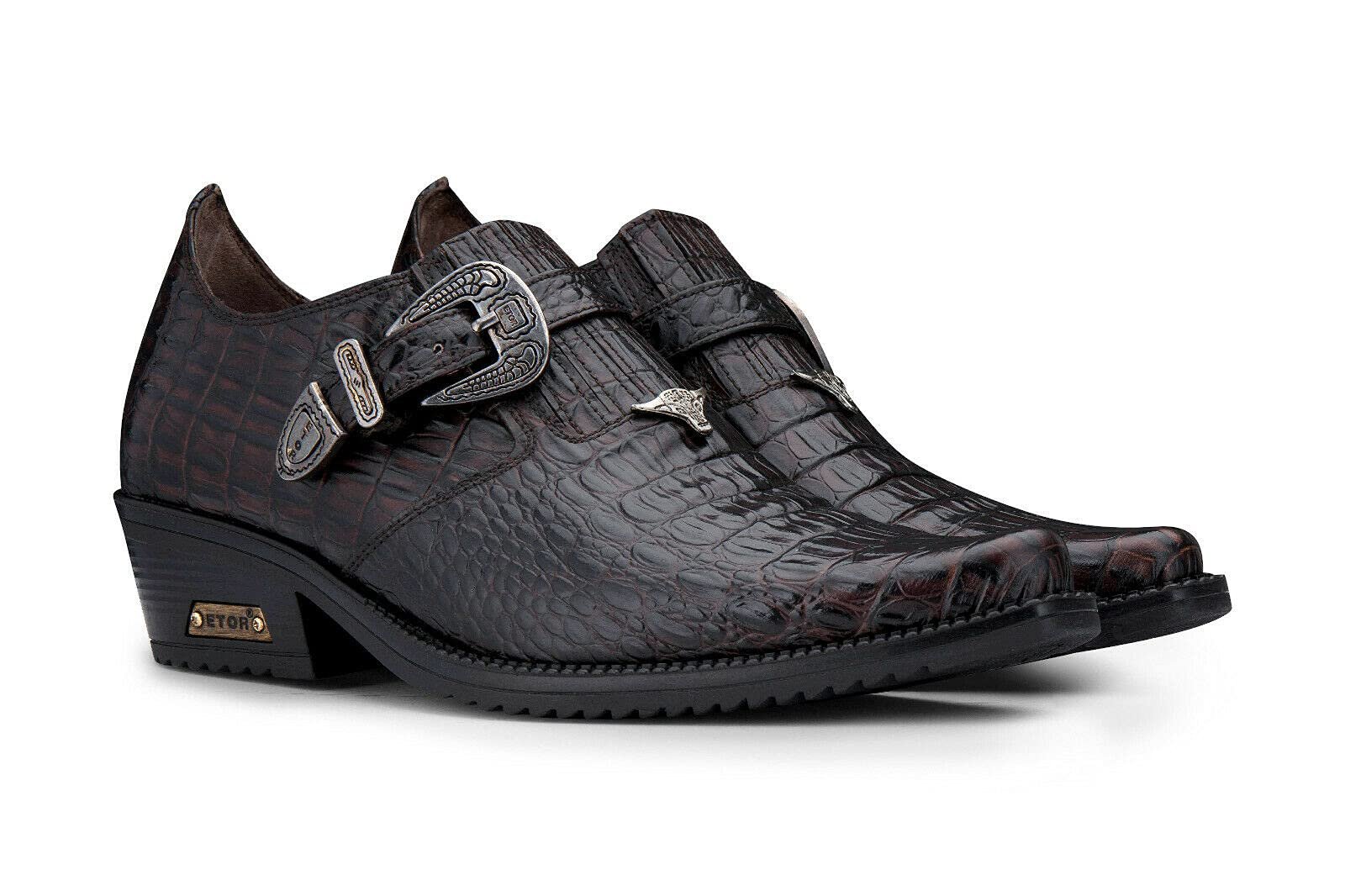Туфли в стиле панк из натуральной кожи с крокодиловым узором Infinity Leather Cuba Design, фото №2